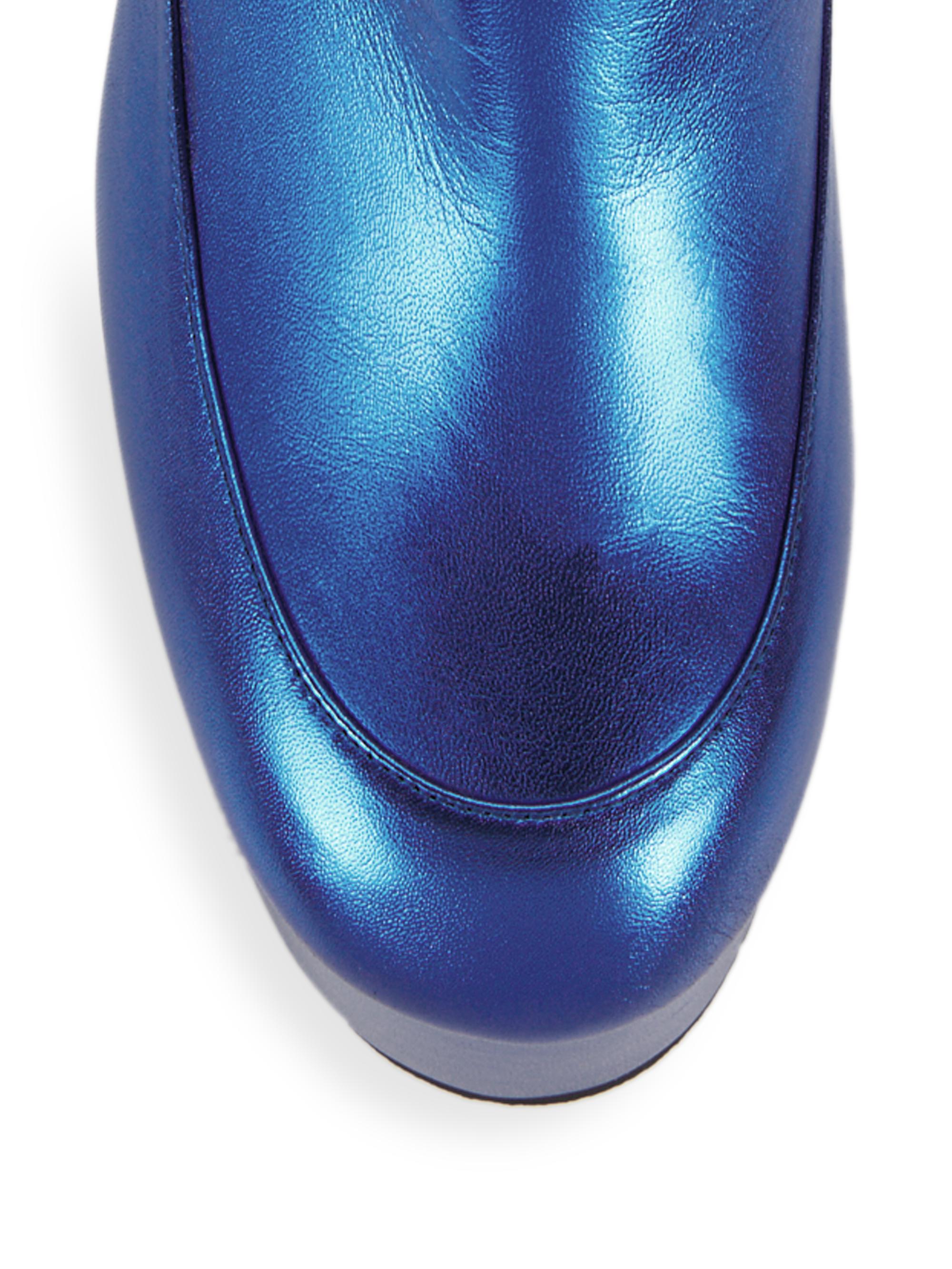 Dries Van Noten Metallic Leather Platform Boots | Saks Fifth Avenue