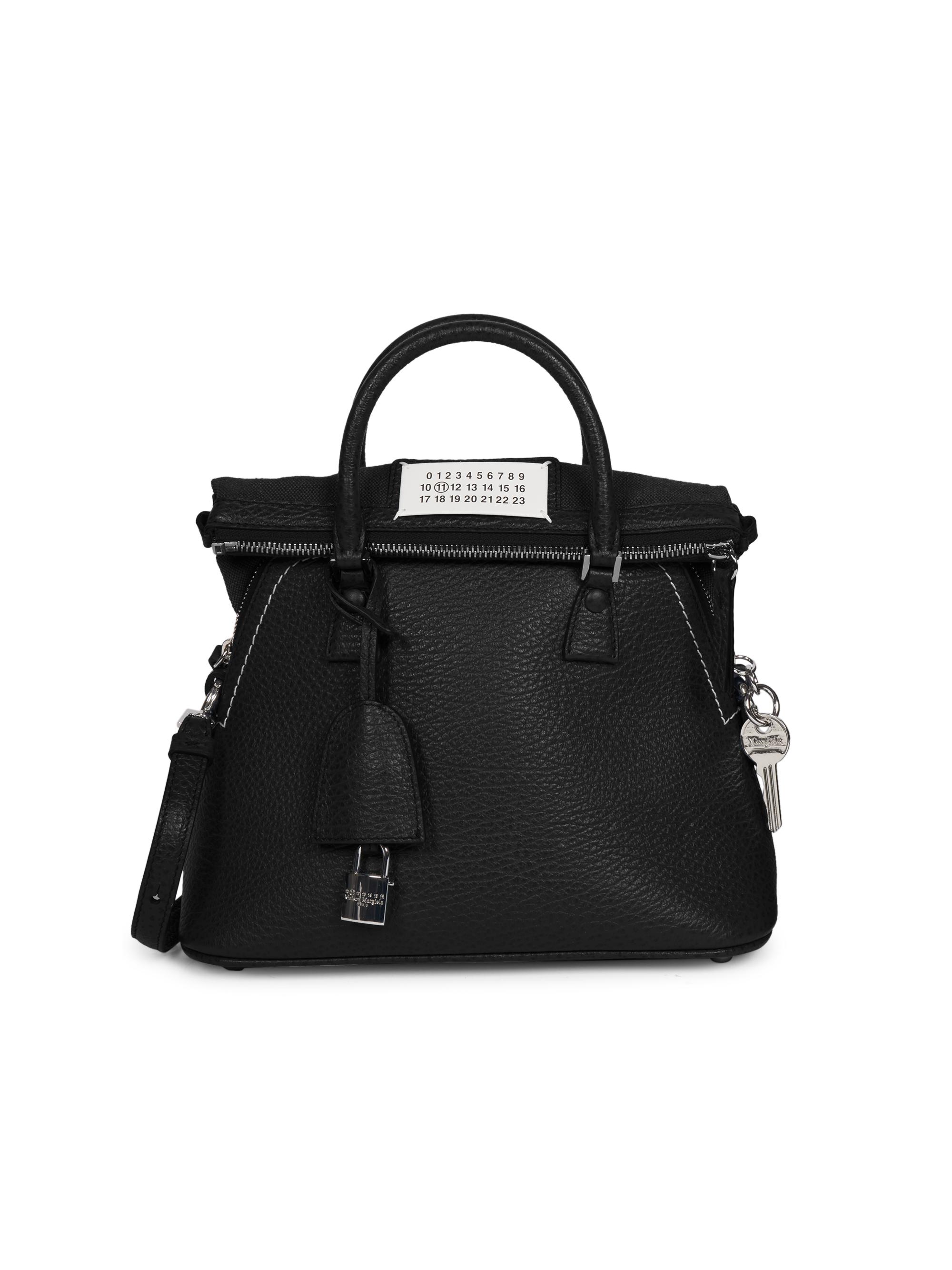 Maison Margiela Women's Logo Patch Leather Tote - Black