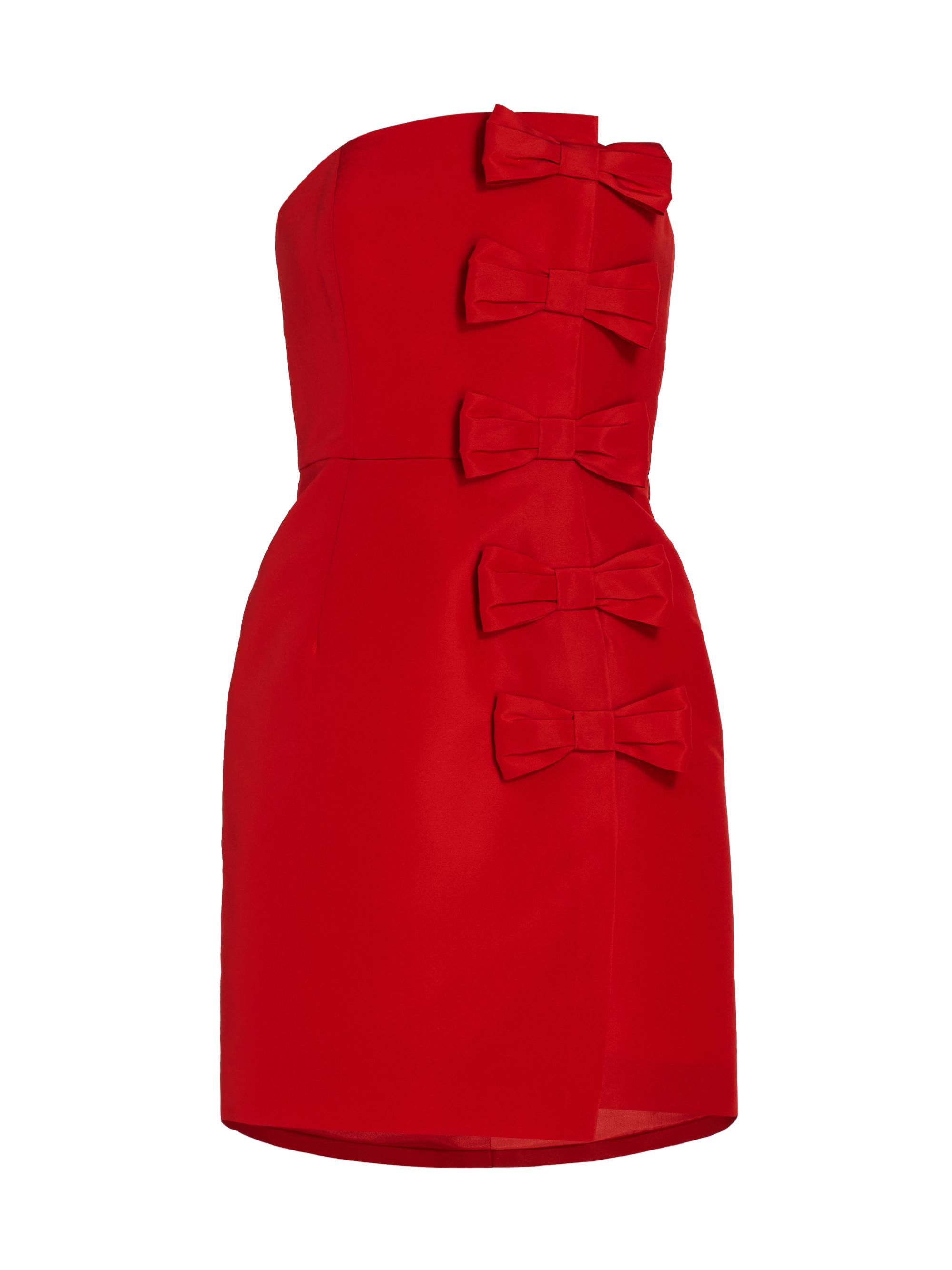 Alexia María Women's Daniela Bow Silk Faille Minidress - Red
