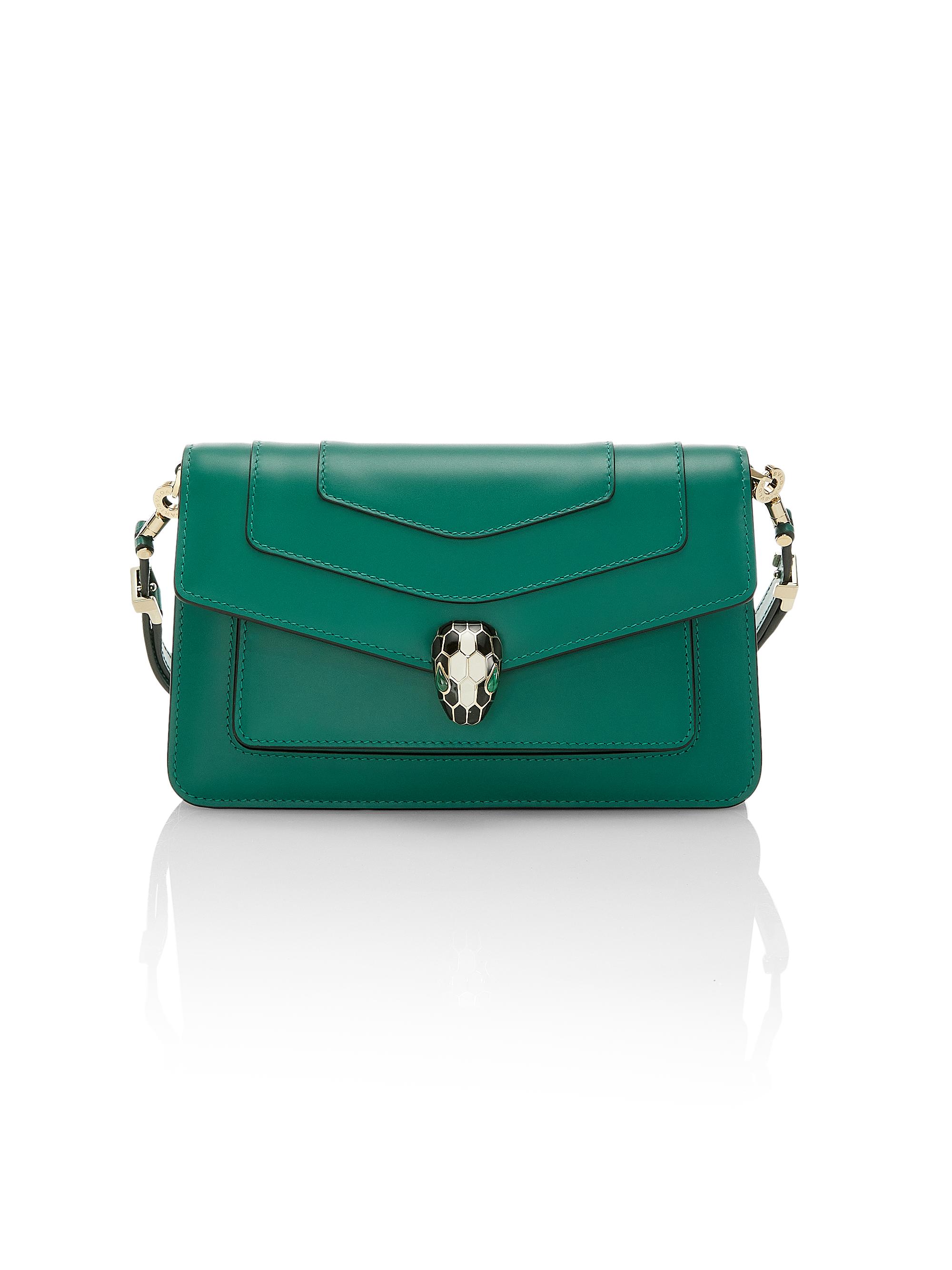 BVLGARI Women's Serpenti Forever Leather Shoulder Bag - Emerald Green