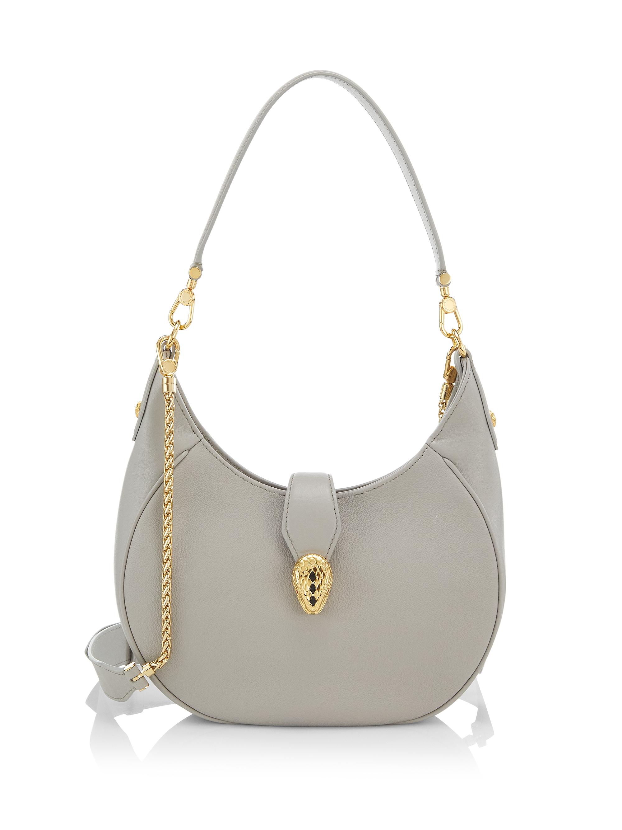 BVLGARI Women's Mini Serpenti Leather Hobo Bag - Foggy Opal