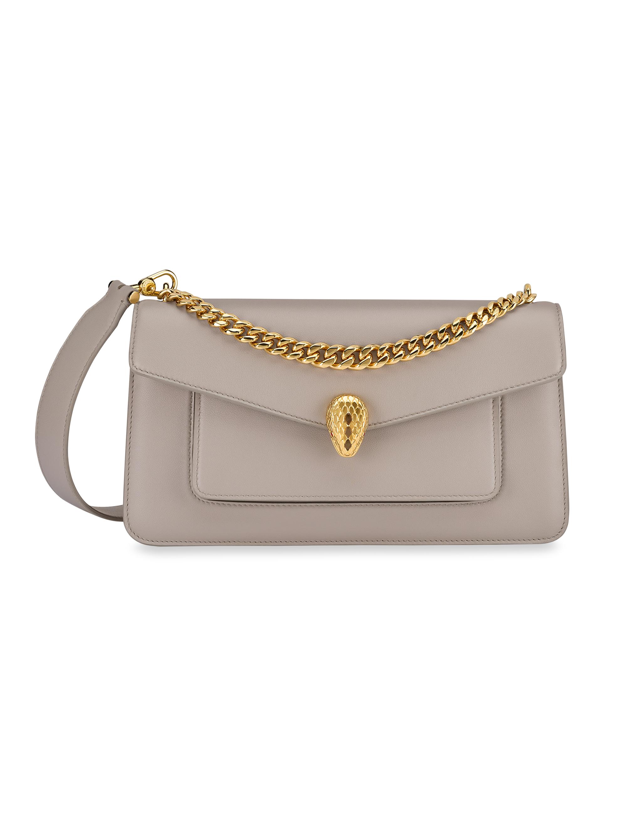 BVLGARI Women's Serpenti E/W Maxi Chain Leather Shoulder Bag - Foggy Opal