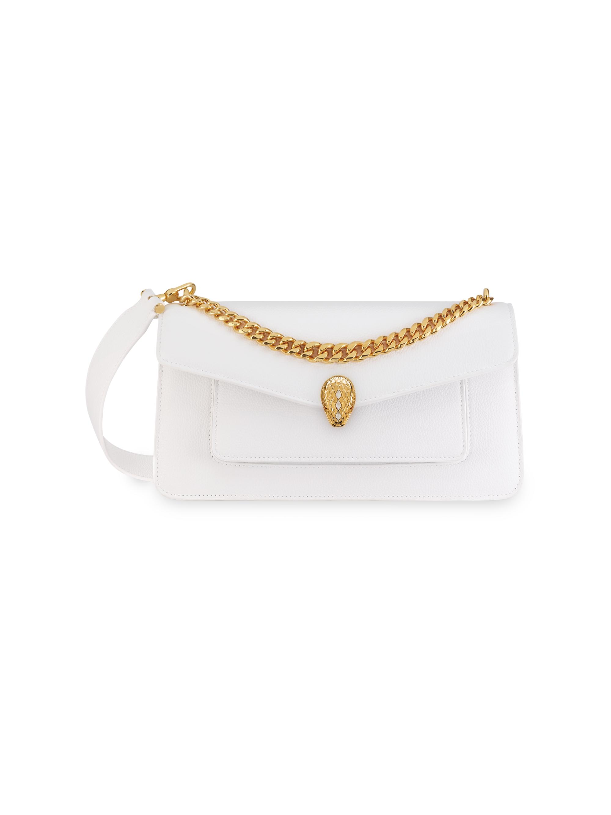 BVLGARI Women's Serpenti E/W Maxi Chain Leather Shoulder Bag - Flash Diamond