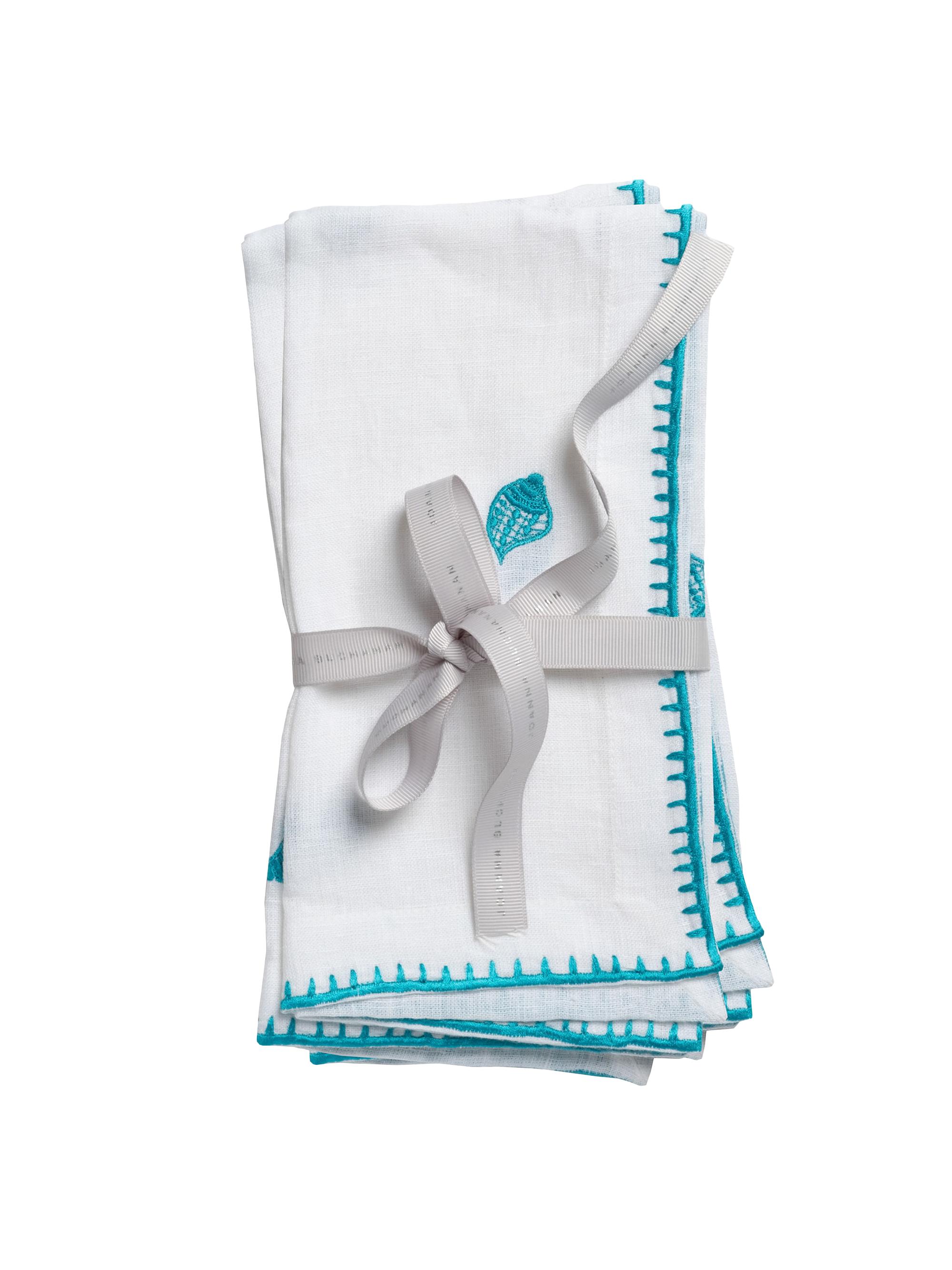 Joanna Buchanan Shell Embroidered Dinner Napkins, Set of 2 - White