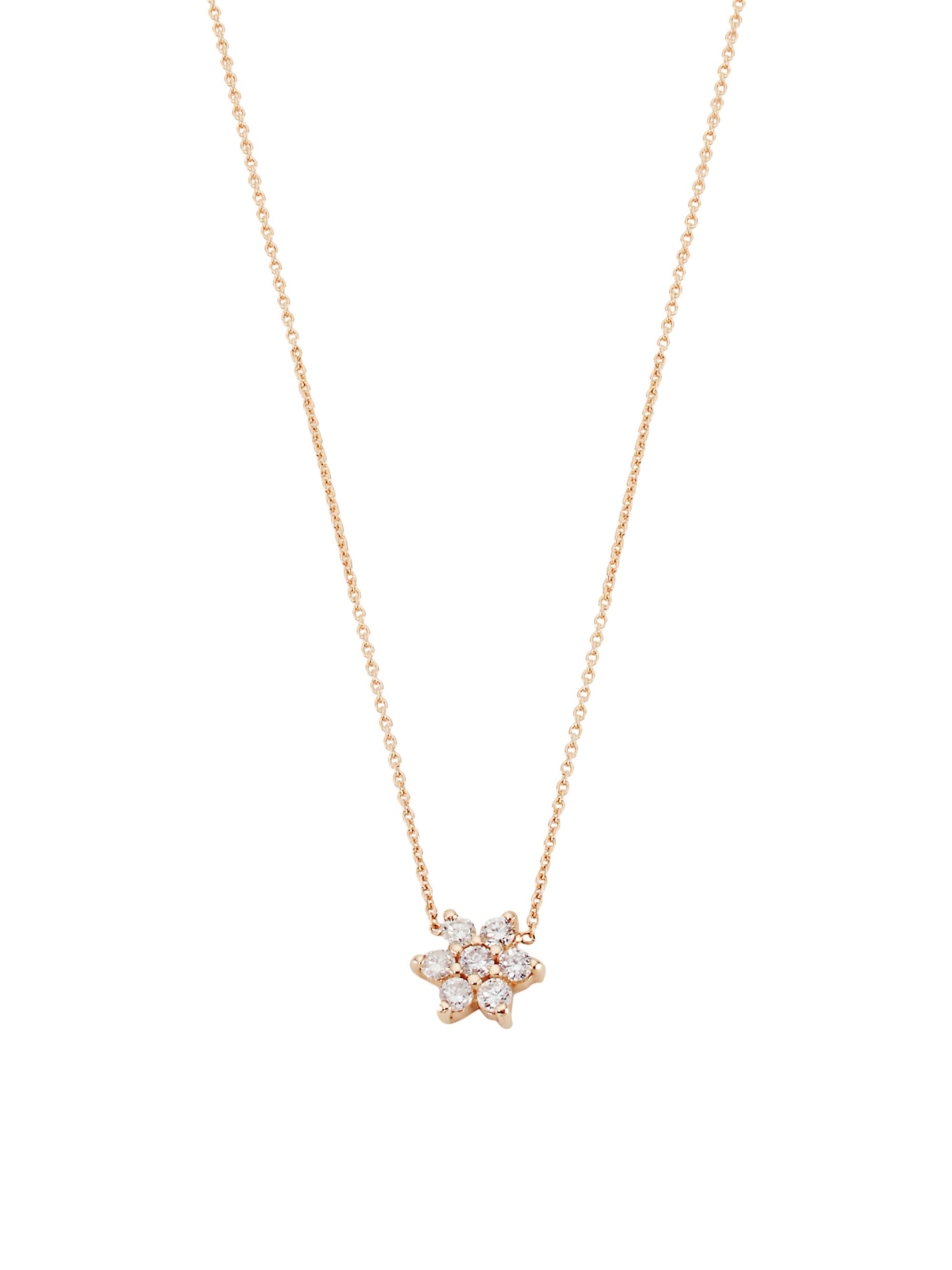 Ginette NY Women's 18K Rose Gold & Diamond Star Pendant Necklace
