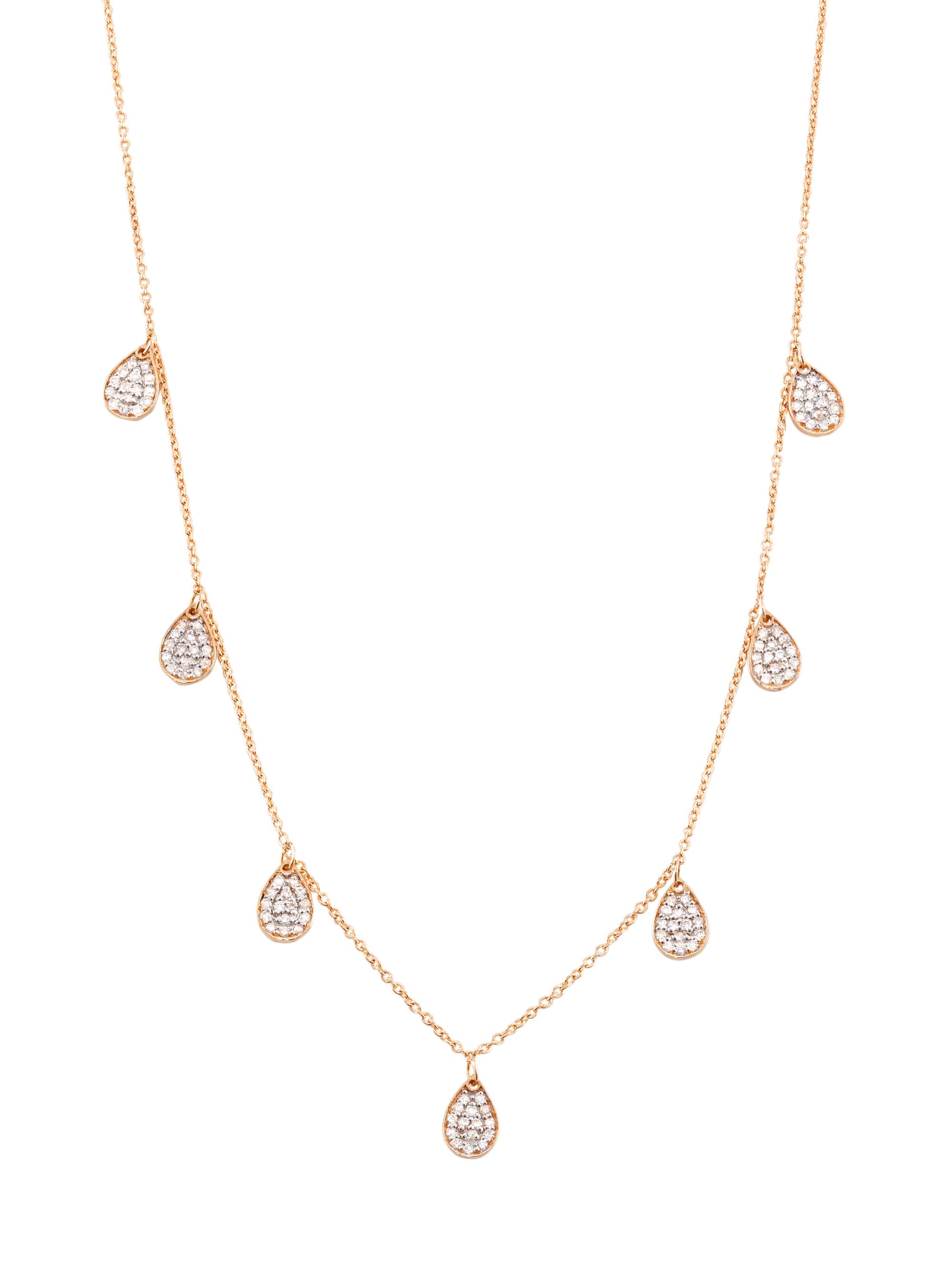 Ginette NY Women's Bliss 18K Rose Gold & Diamond Teardrop Necklace