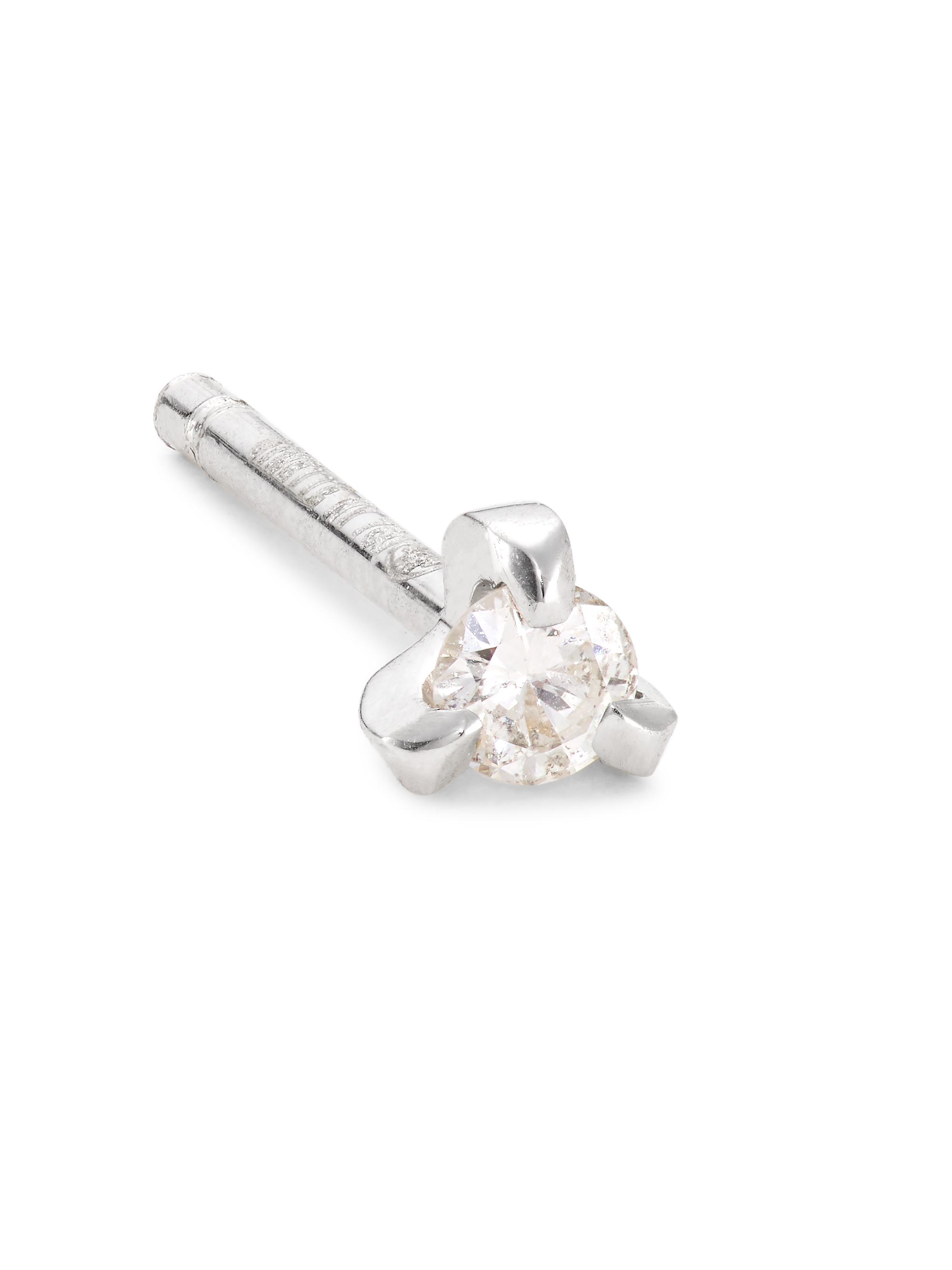Ginette NY Women's Maria 18K White Gold & Diamond Mini Stud Earring