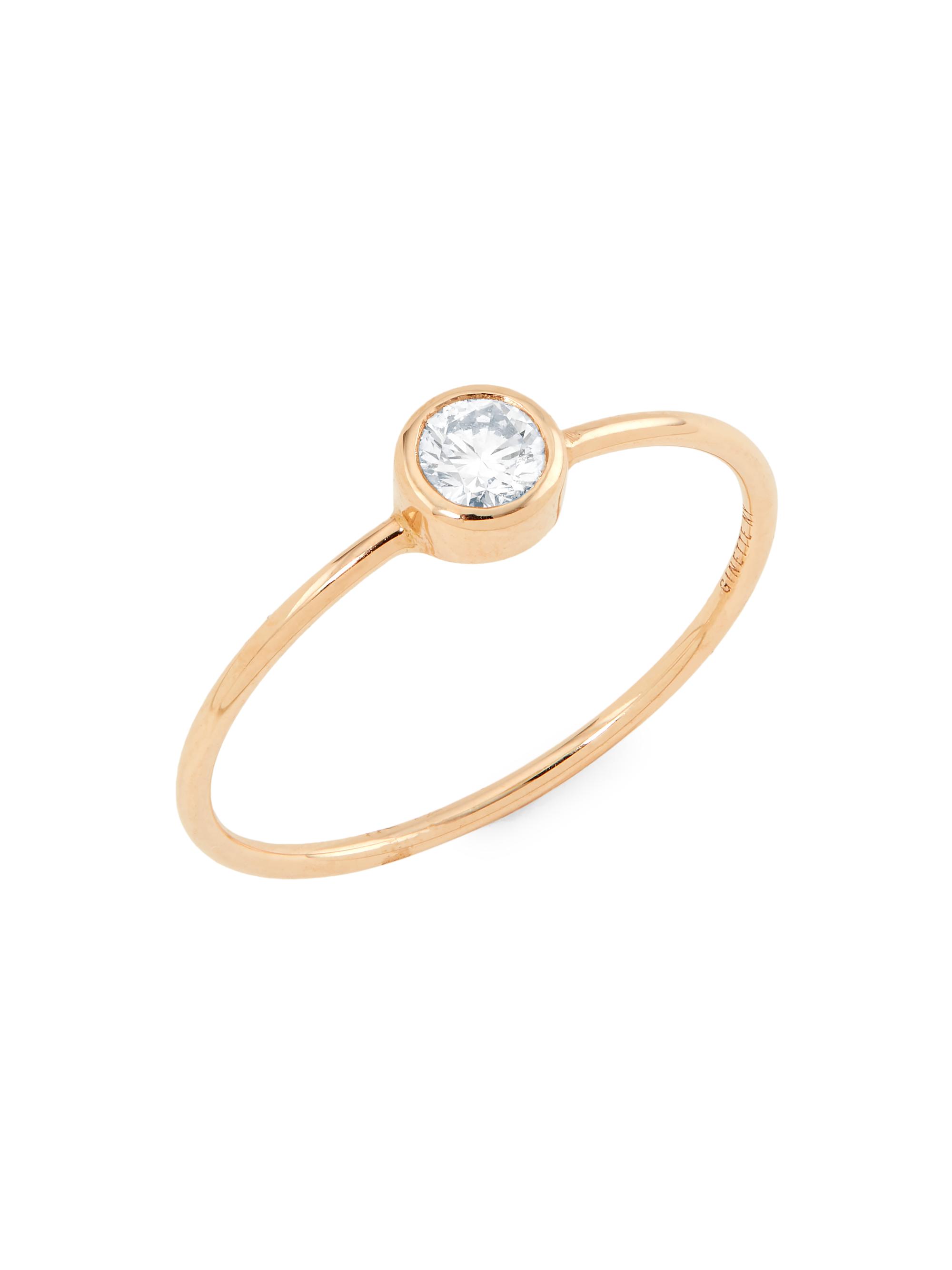 Ginette NY Women's 18K Rose Gold & Diamond Large Ring
