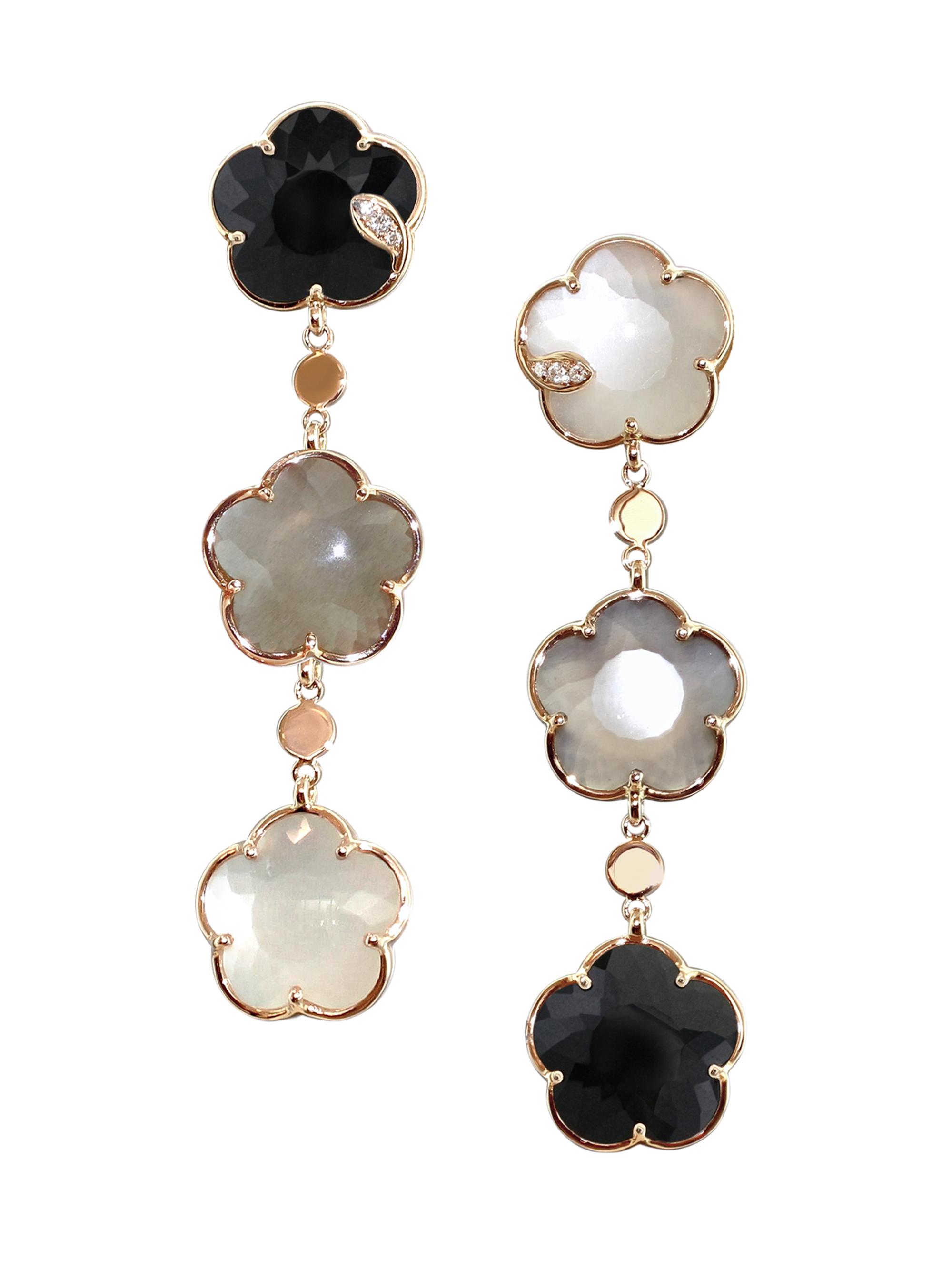 Pasquale Bruni Women's Bouquet Lunaire 18K Rose Gold & Multi-Gemstone Floral Triple-Drop Earrings - Pink Gold