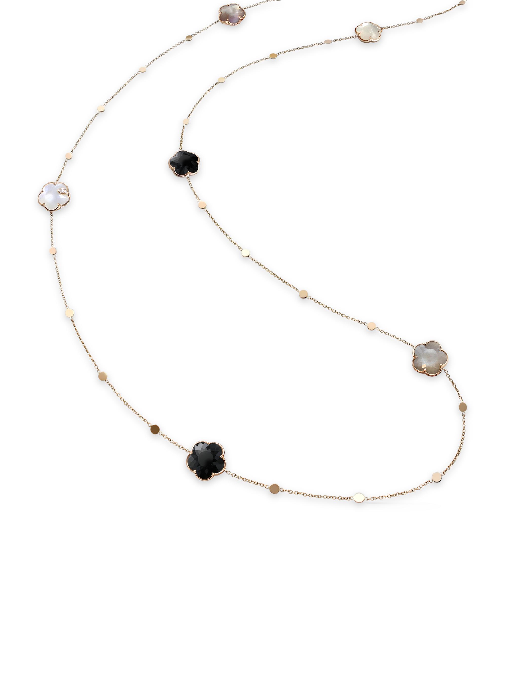 Pasquale Bruni Women's Bouquet Lunaire 18K Rose Gold & Multi-Gemstone Station Necklace - Pink Gold