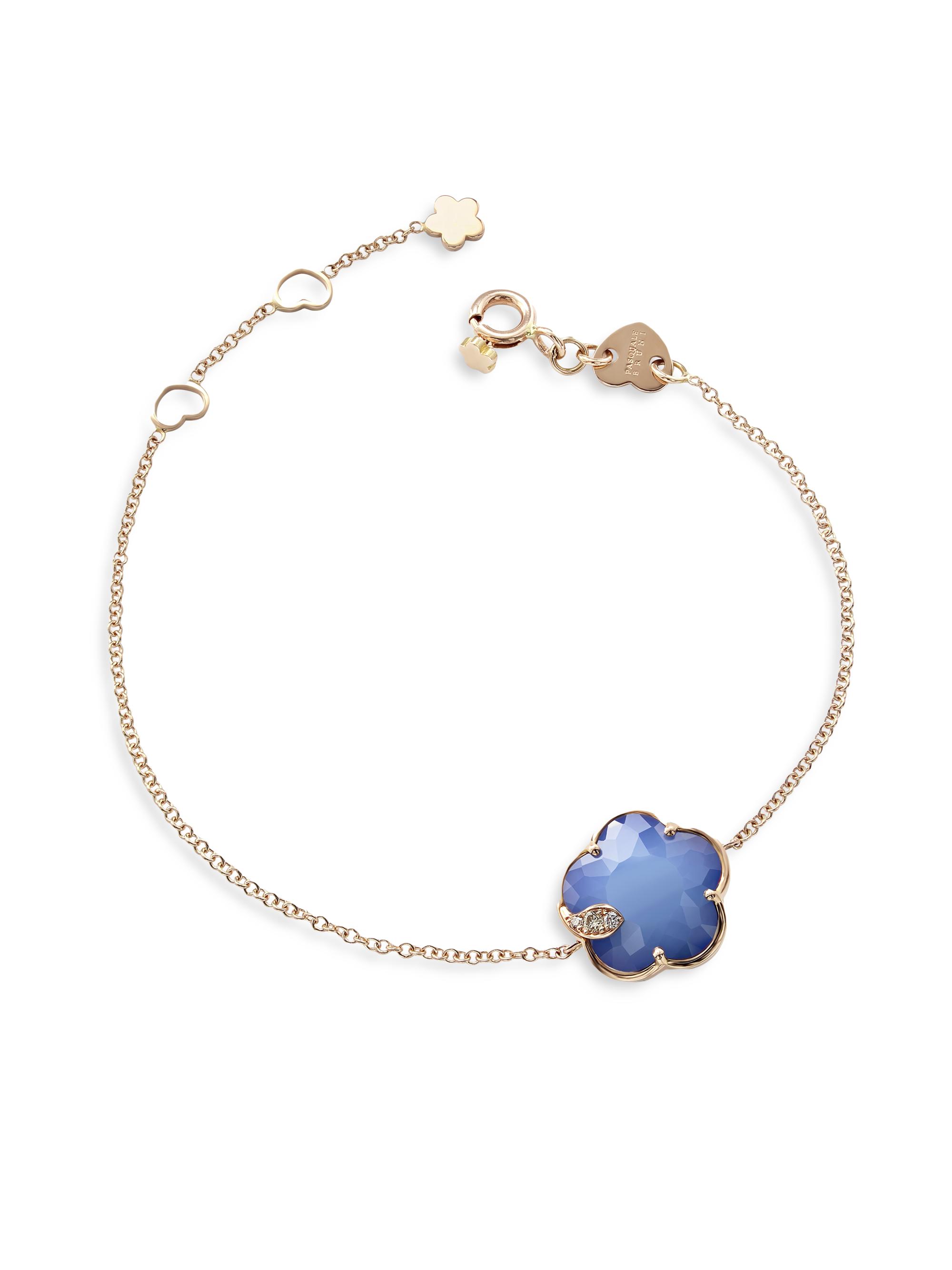 Pasquale Bruni Women's Petit Joli 18K Rose Gold & Multi-Gemstone Flower Charm Bracelet