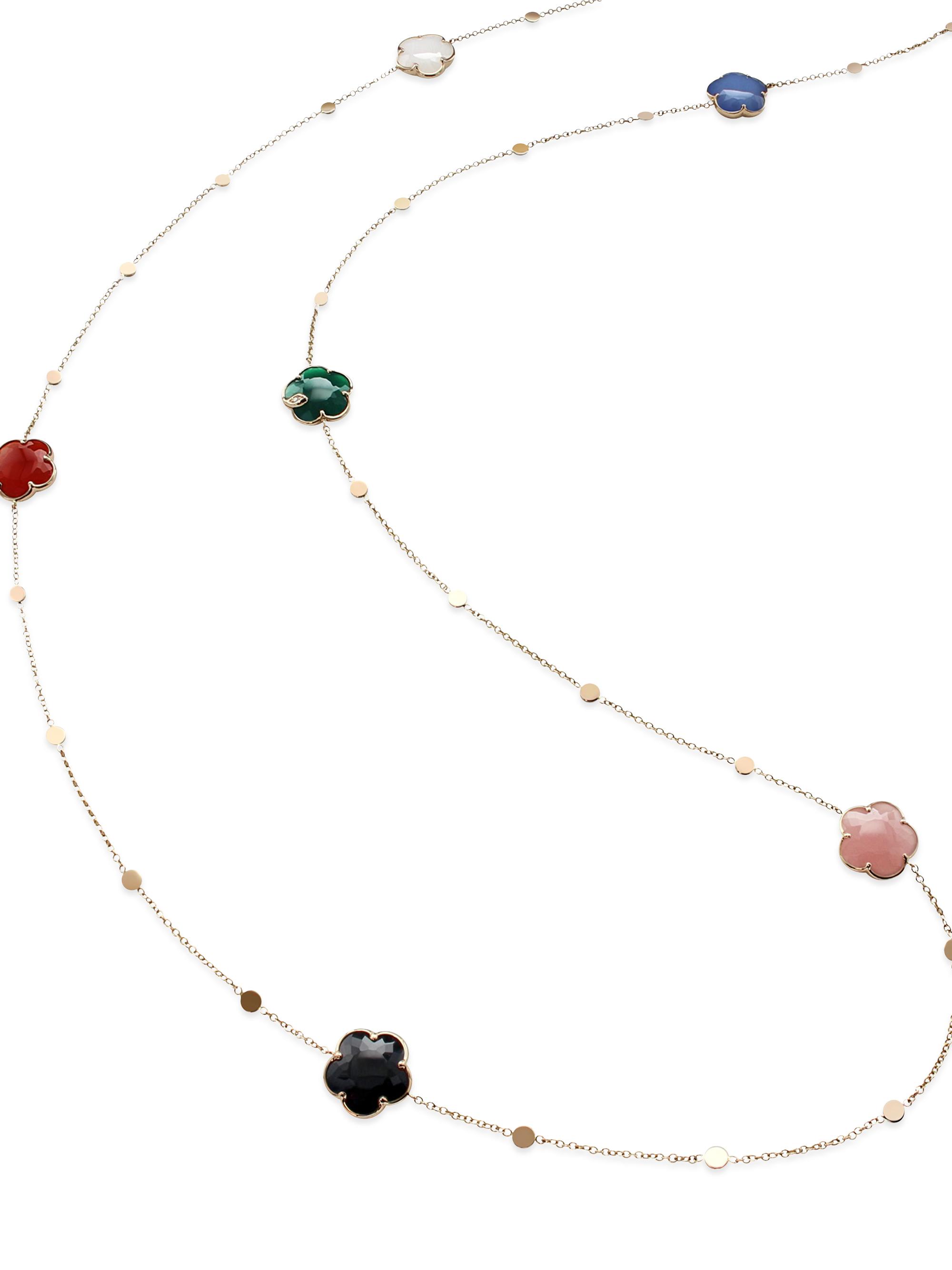 Pasquale Bruni Women's Petit Joli 18K Rose Gold & Multi-Gemstone Flower Station Necklace