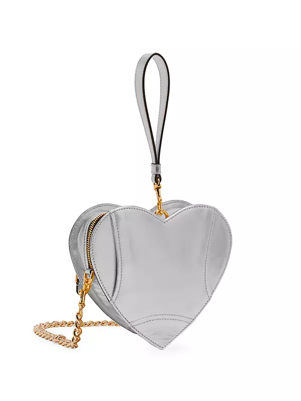 Shop Moschino Biker Heart Metallic Leather Bag | Saks Fifth Avenue