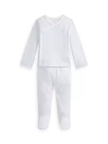 Baby's Striped Cotton Top & Pant Set