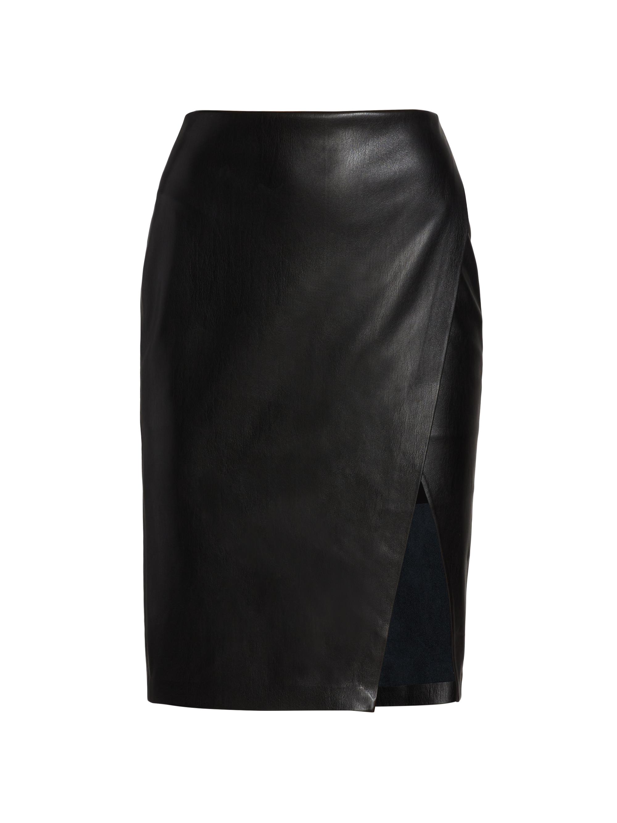 Alice + Olivia Women's Siobhan Faux Leather Midi-Skirt - Black