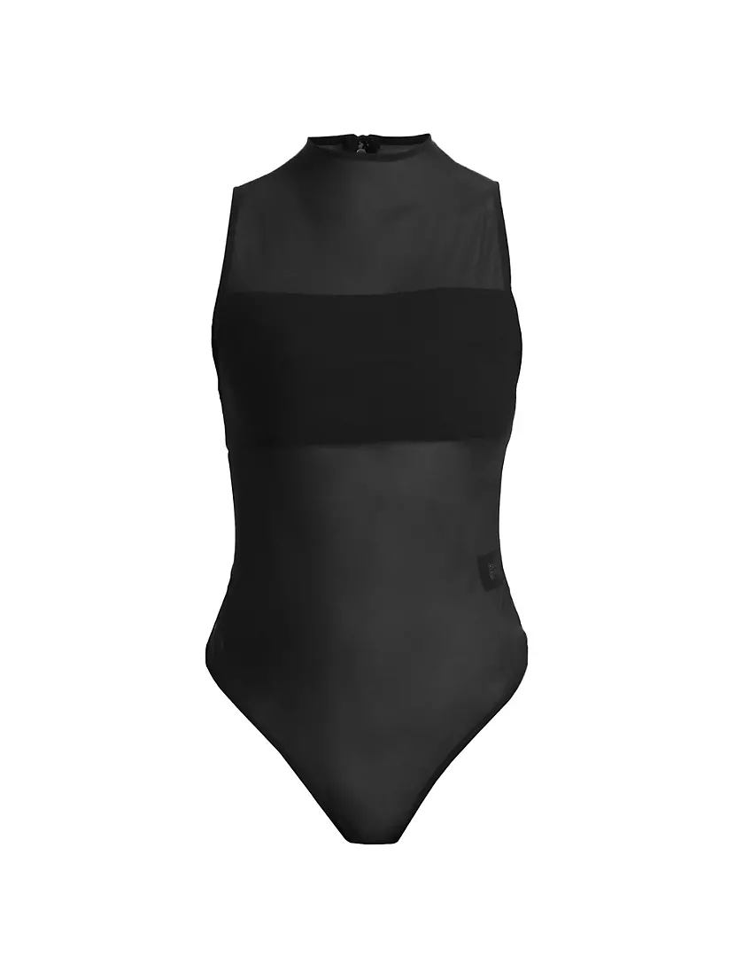 Mock-neck mesh bodysuit, Icône, Bodysuits For Women