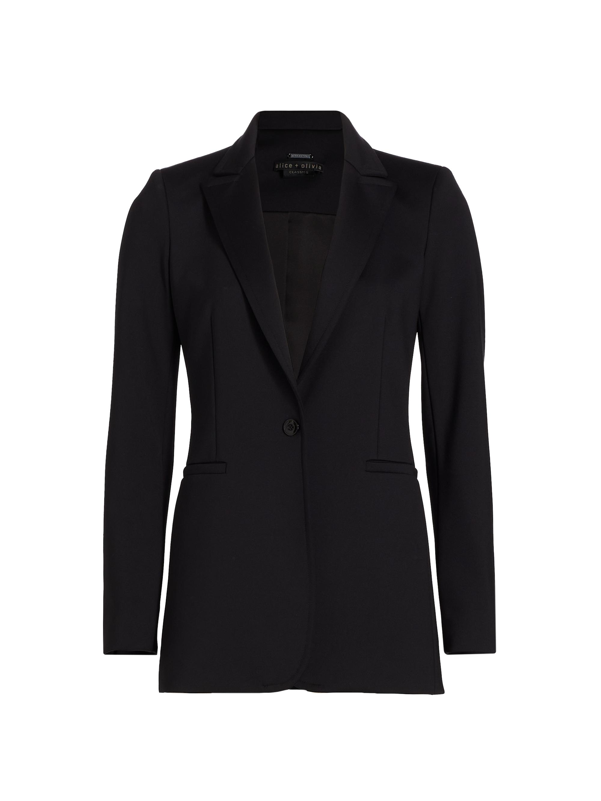 ALICE + OLIVIA Women's Breann Long Fitted Blazer - Black