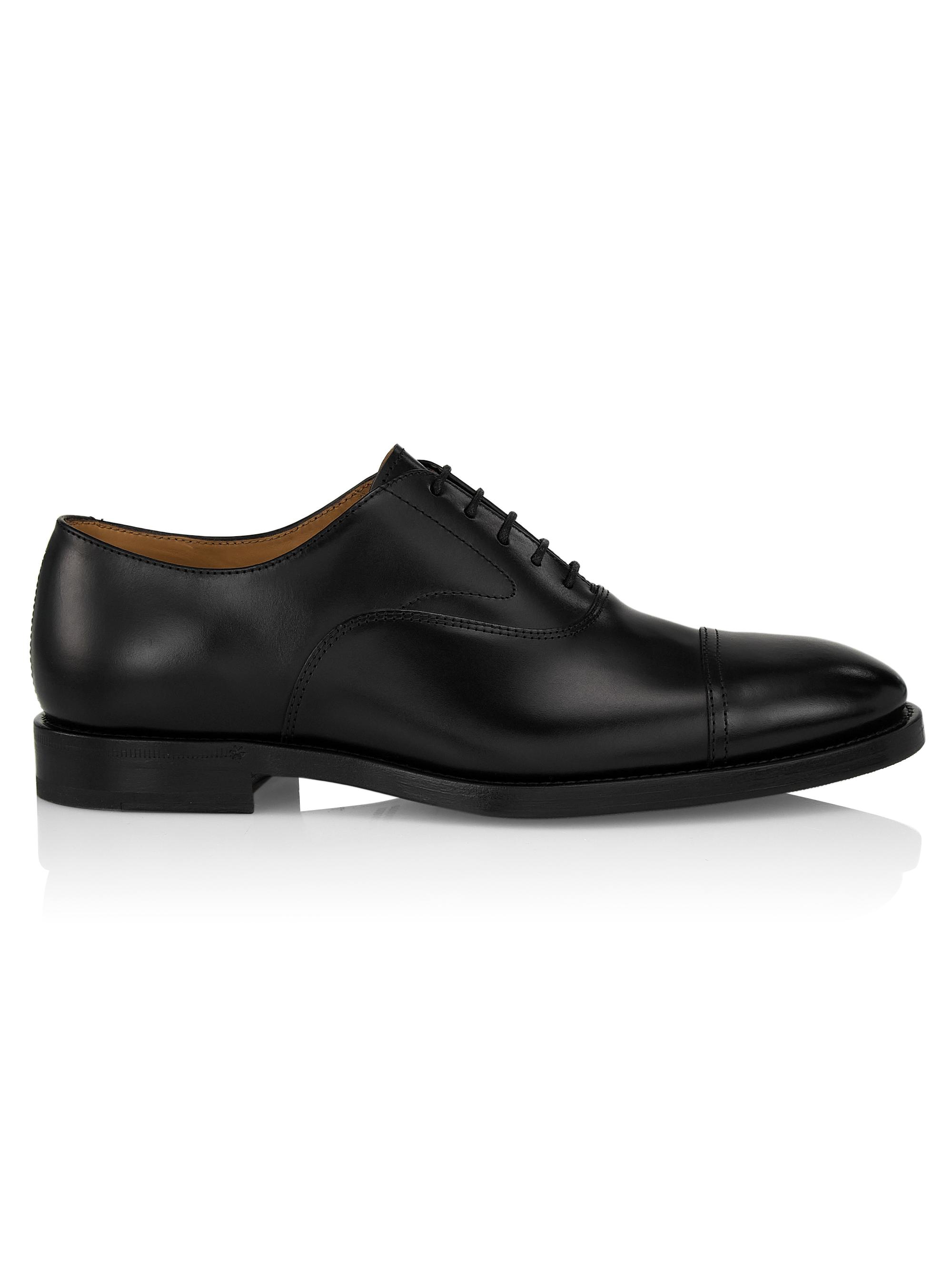 Brunello Cucinelli Men's Oxford Leather Shoes - Black