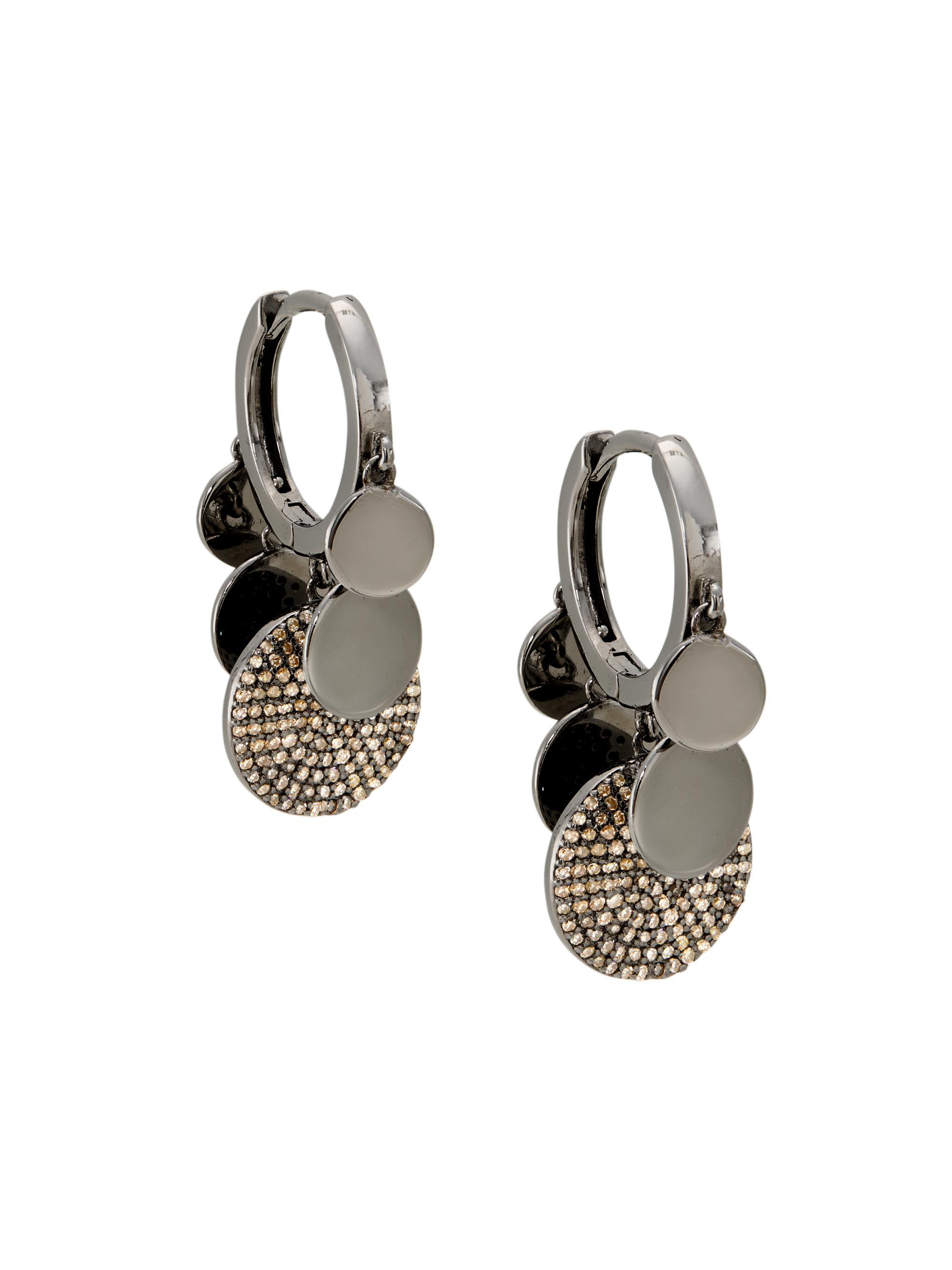 Nina Gilin Women's Sterling Silver & Diamond Drop Earrings