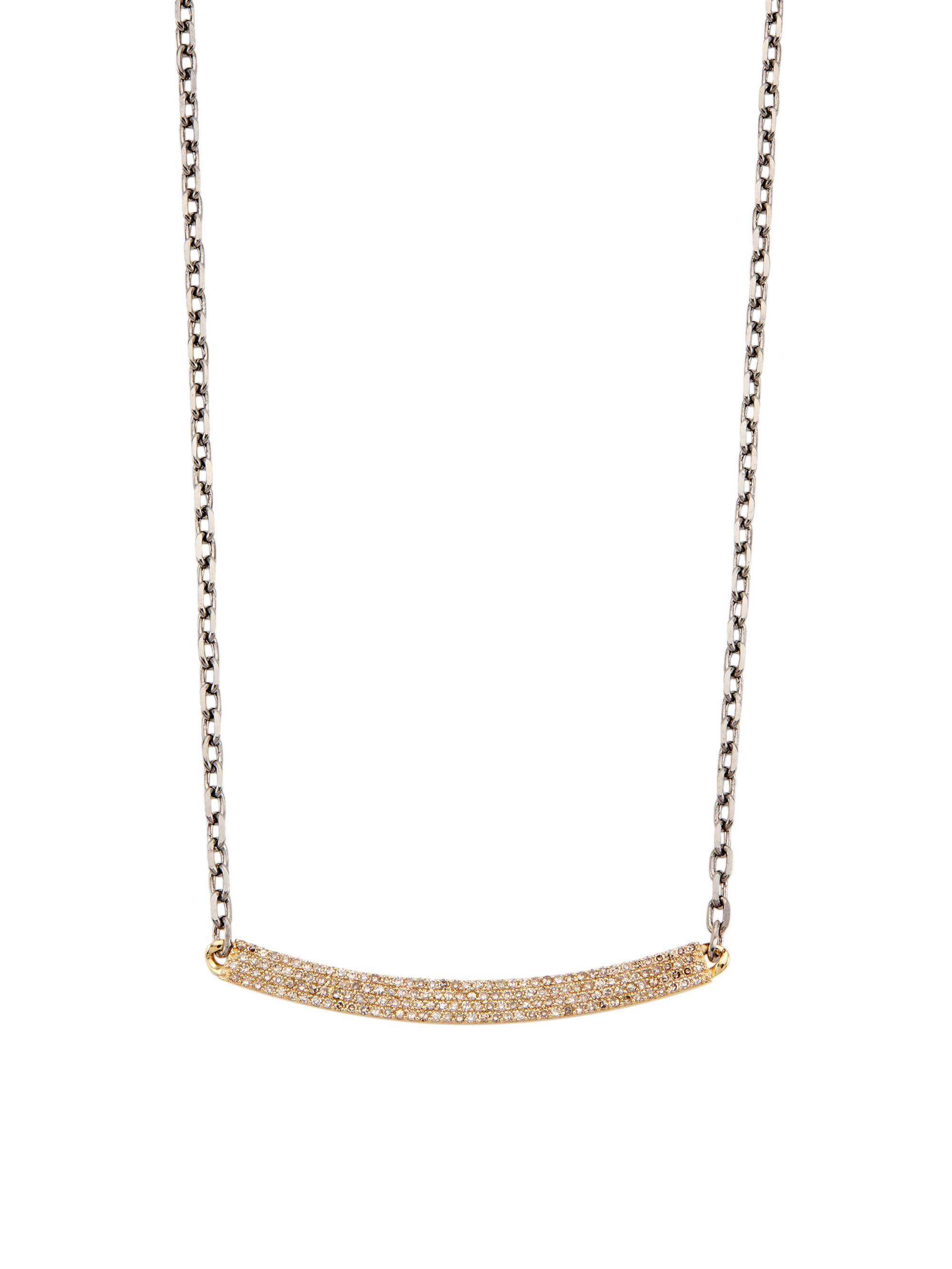 Nina Gilin Women's Sterling Silver, 14K Yellow Gold, & Diamond Bar Pendant Necklace