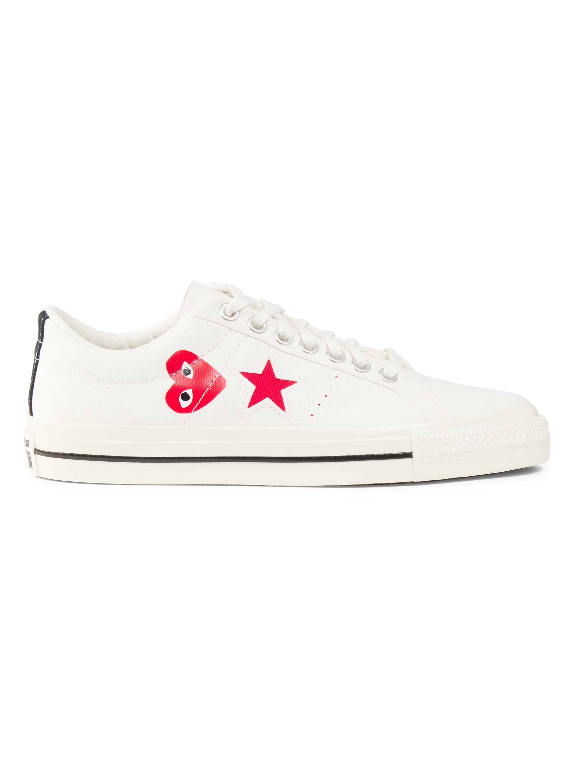 Comme des Garçons PLAY Men's One Star Low-Top Sneakers - White