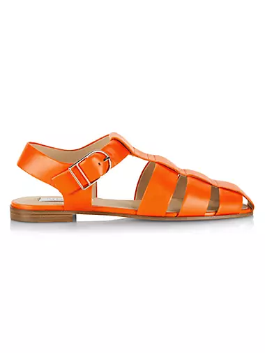 Saks Fifth Avenue Womens Strappy Flip Flop Sandals Orange Size EUR