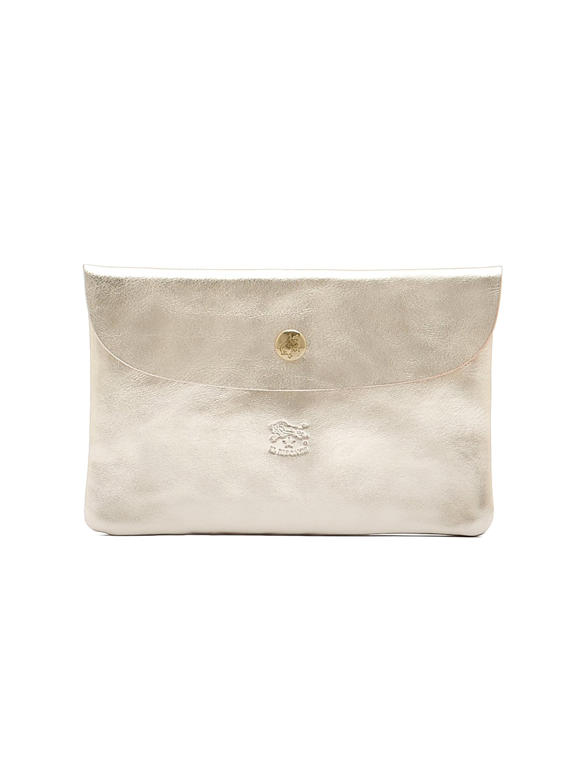 Il Bisonte Women's Classic Metallic Leather Case - Platino