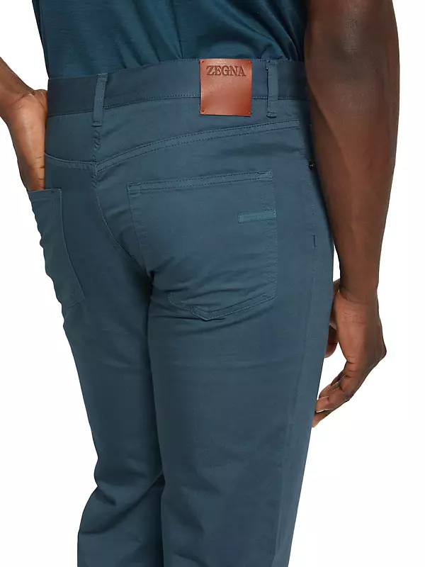 Zegna City Stretch-Cotton Gabardine Five-Pocket Pants, Pants