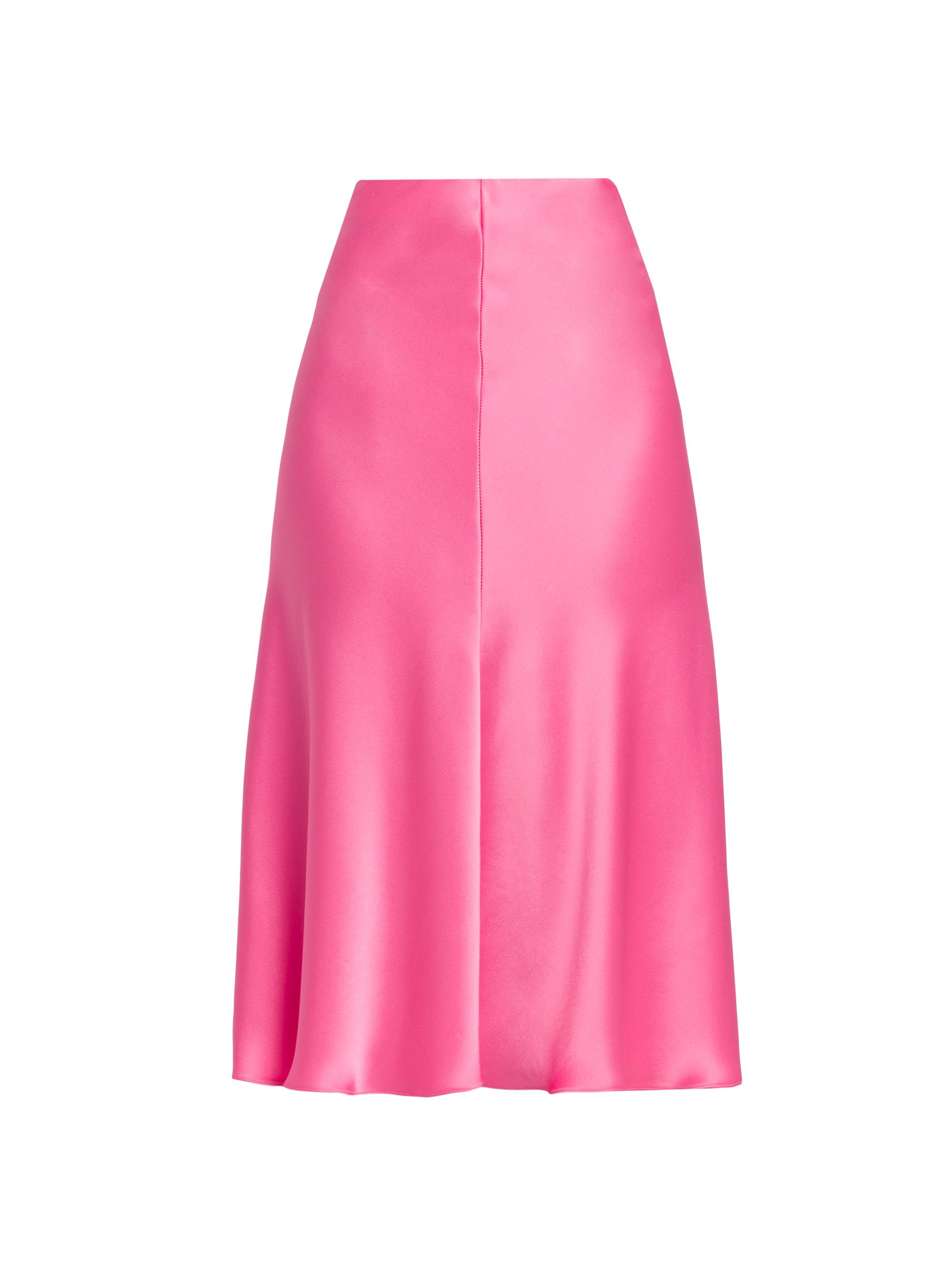 Stella McCartney Women's Satin Knee-Length Skirt - Bright Pink