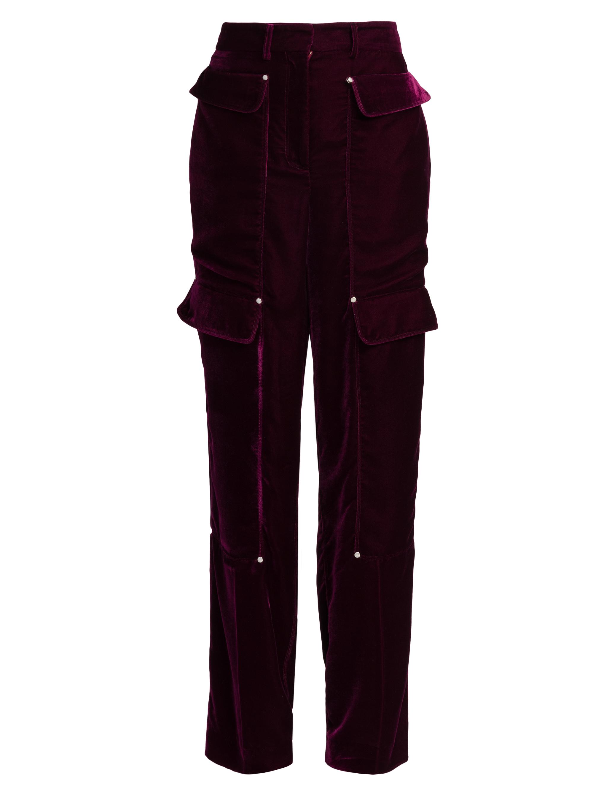 Stella McCartney Women's Workwear Velvet Cargo Pants - Grape