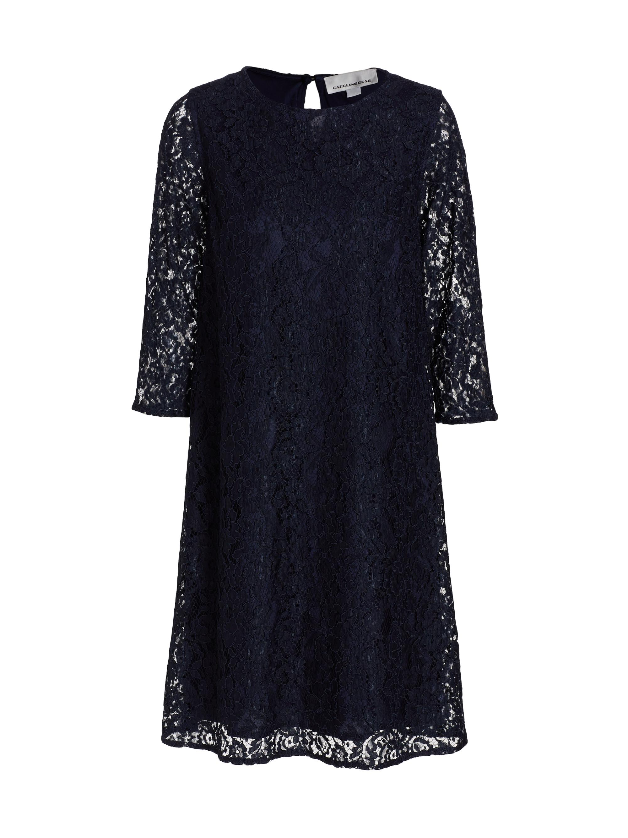 Caroline Rose Women's Flora Lace Knit Swing Dress - Navy