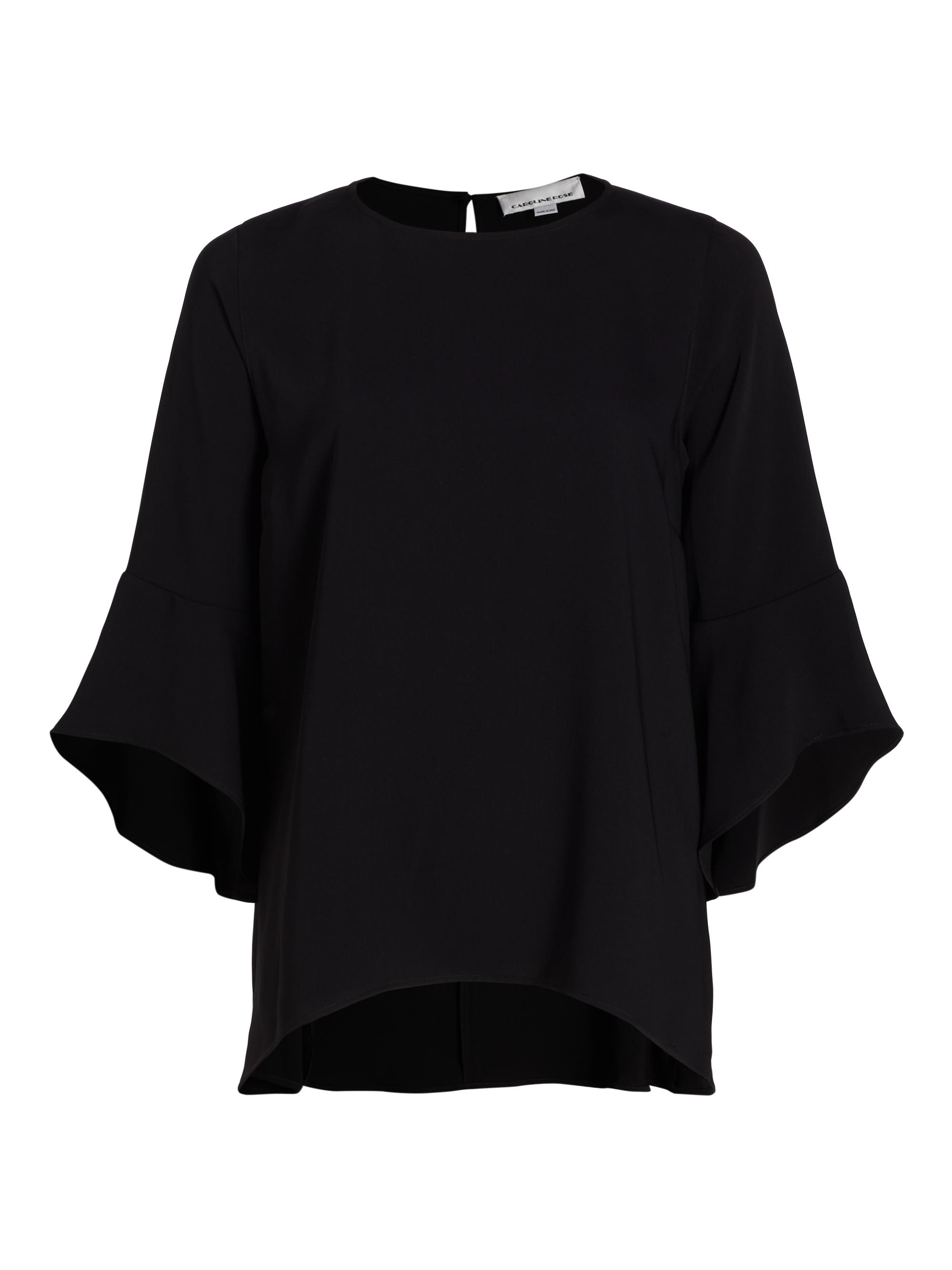 Caroline Rose Women's Julia Crepe Bell-Sleeve Tunic - Black
