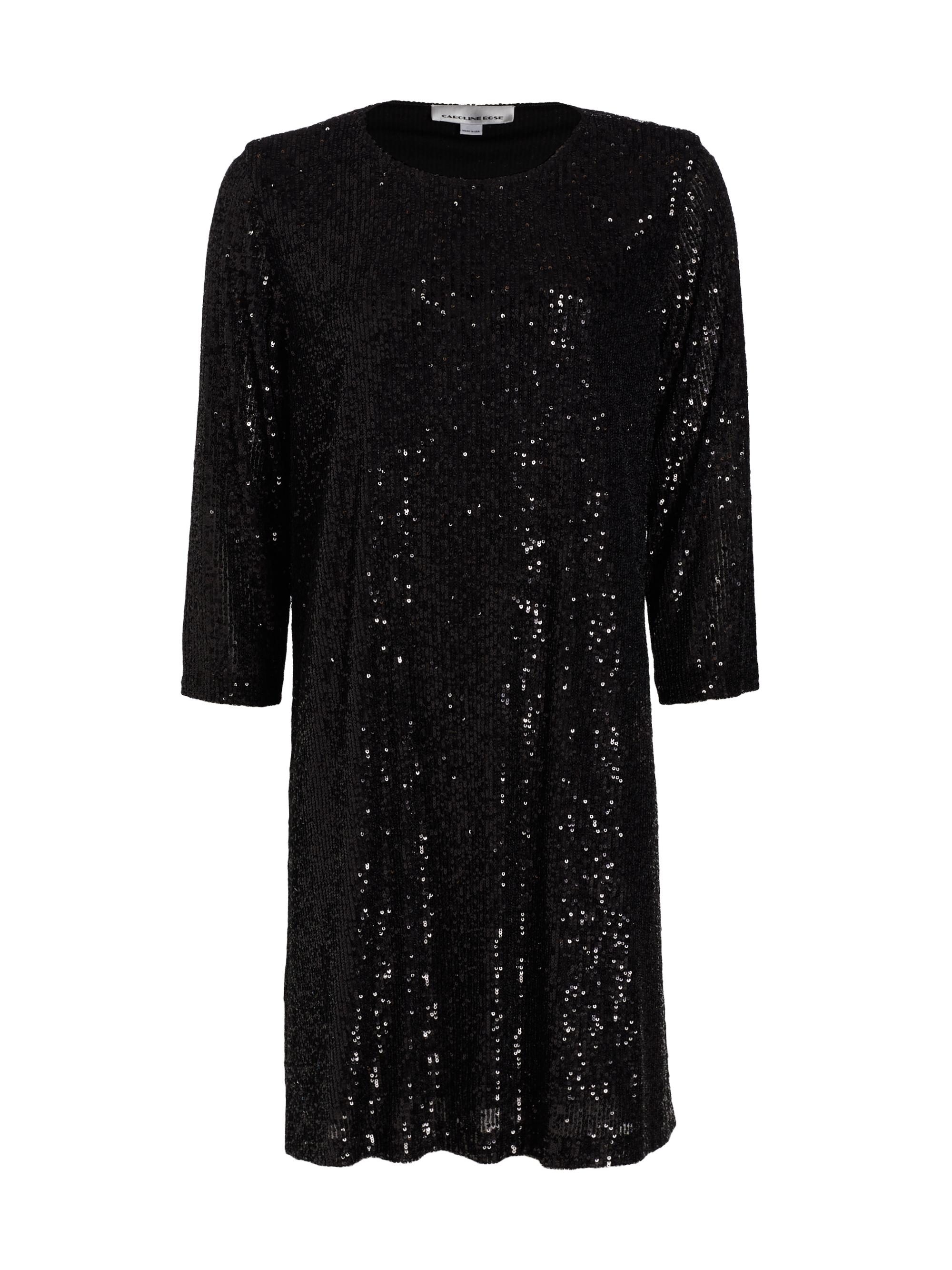 Caroline Rose Women's Sequined Knit Dress - Black