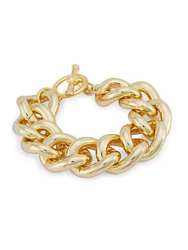 20K-Gold-Plated Chunky Curb-Chain Bracelet