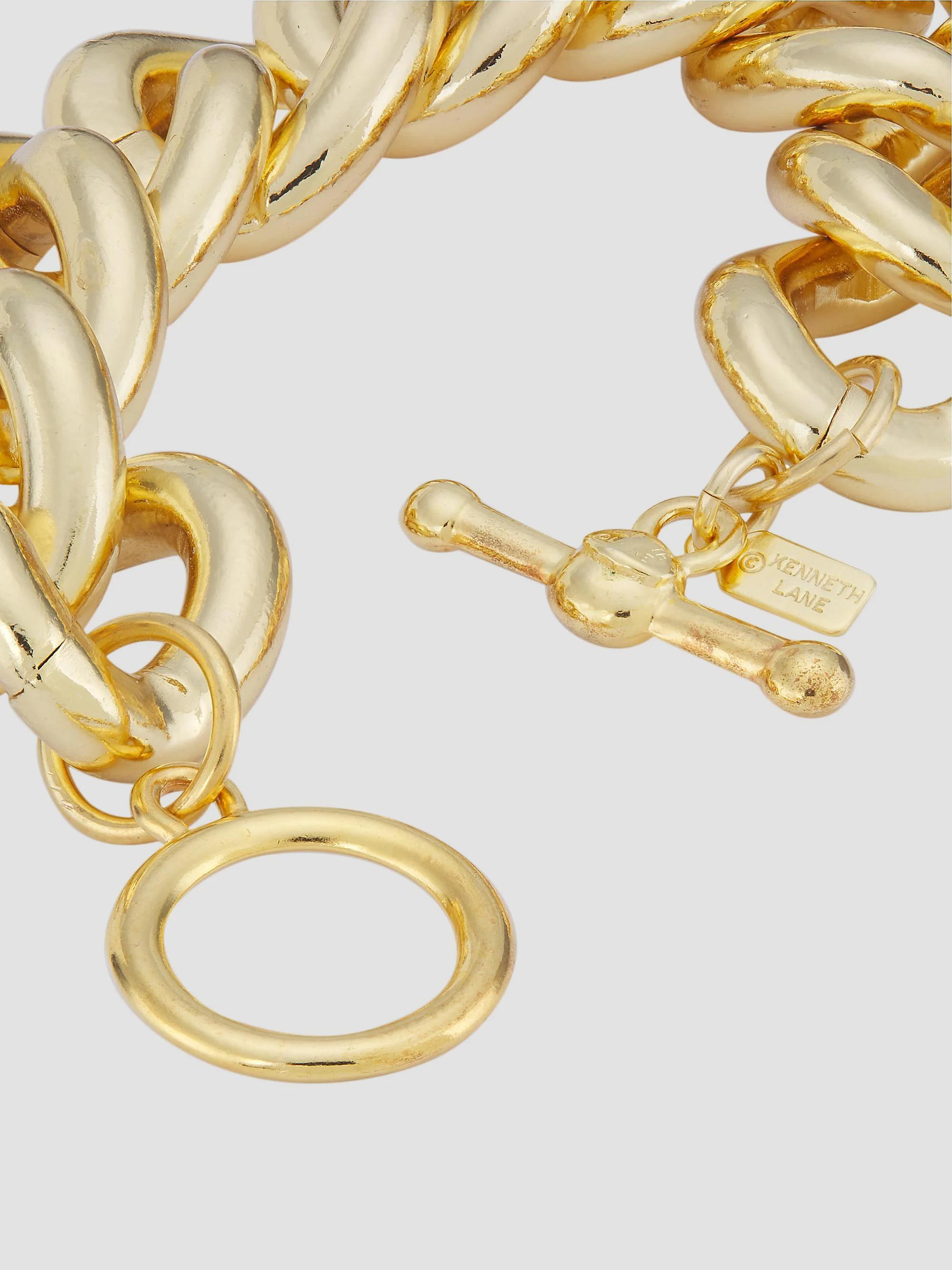 Kenneth Jay Lane 20K-Gold-Plated Chunky Curb-Chain Bracelet | Saks