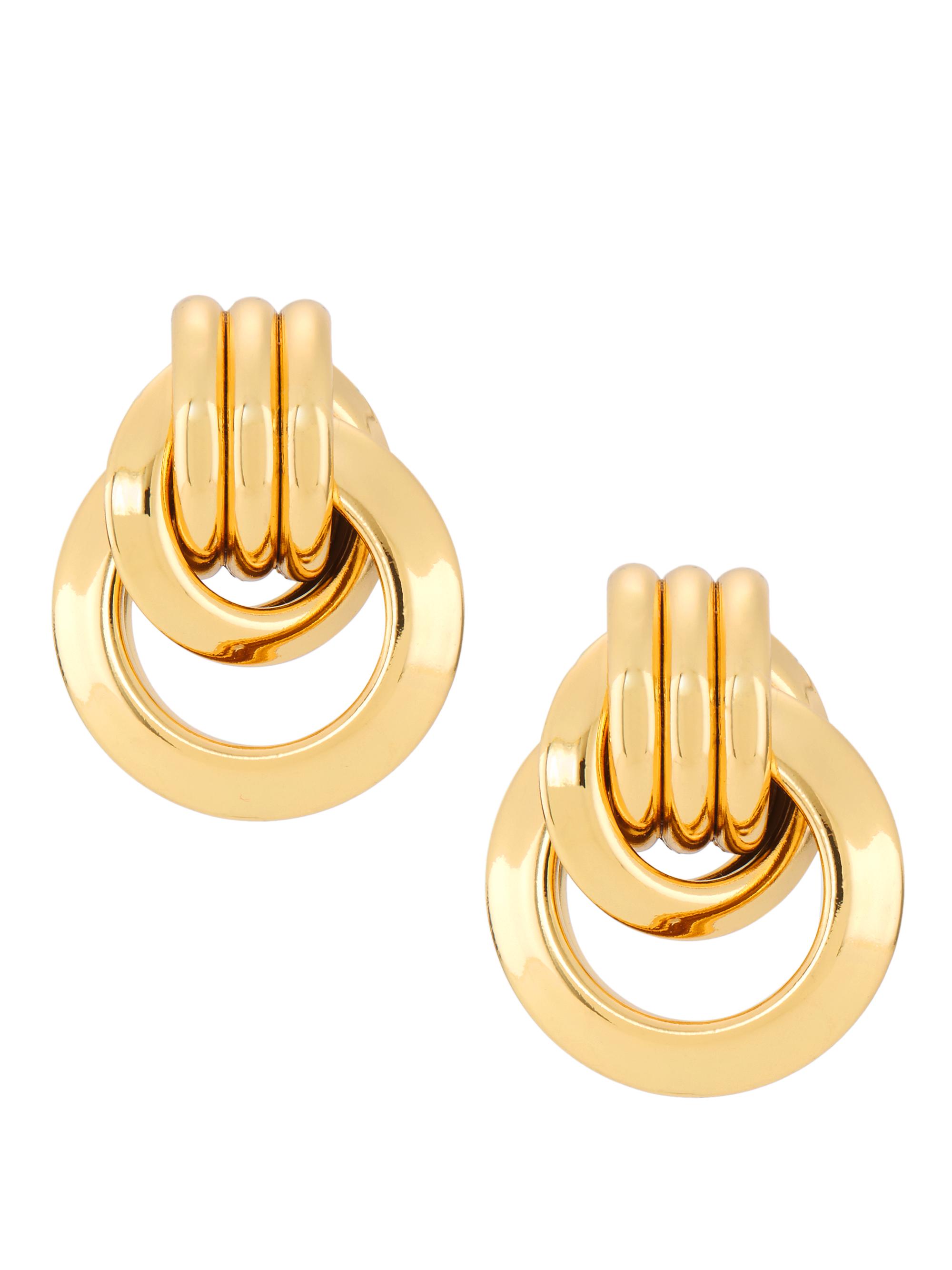 Kenneth Jay Lane Women's Love Knot Doorknocker Gold-Plated Earrings - Polished Gold