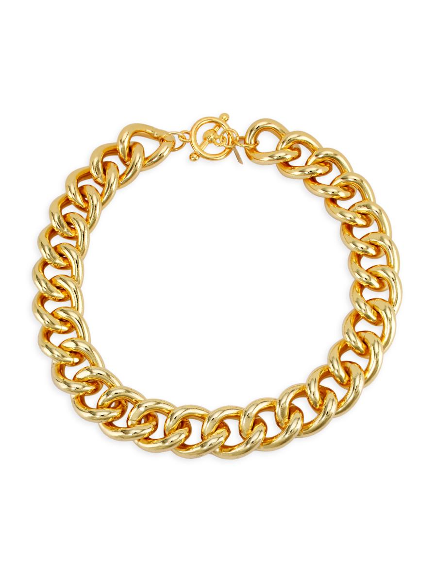 Kenneth Jay Lane 20K-Gold-Plated Chunky Curb-Chain Necklace | Saks
