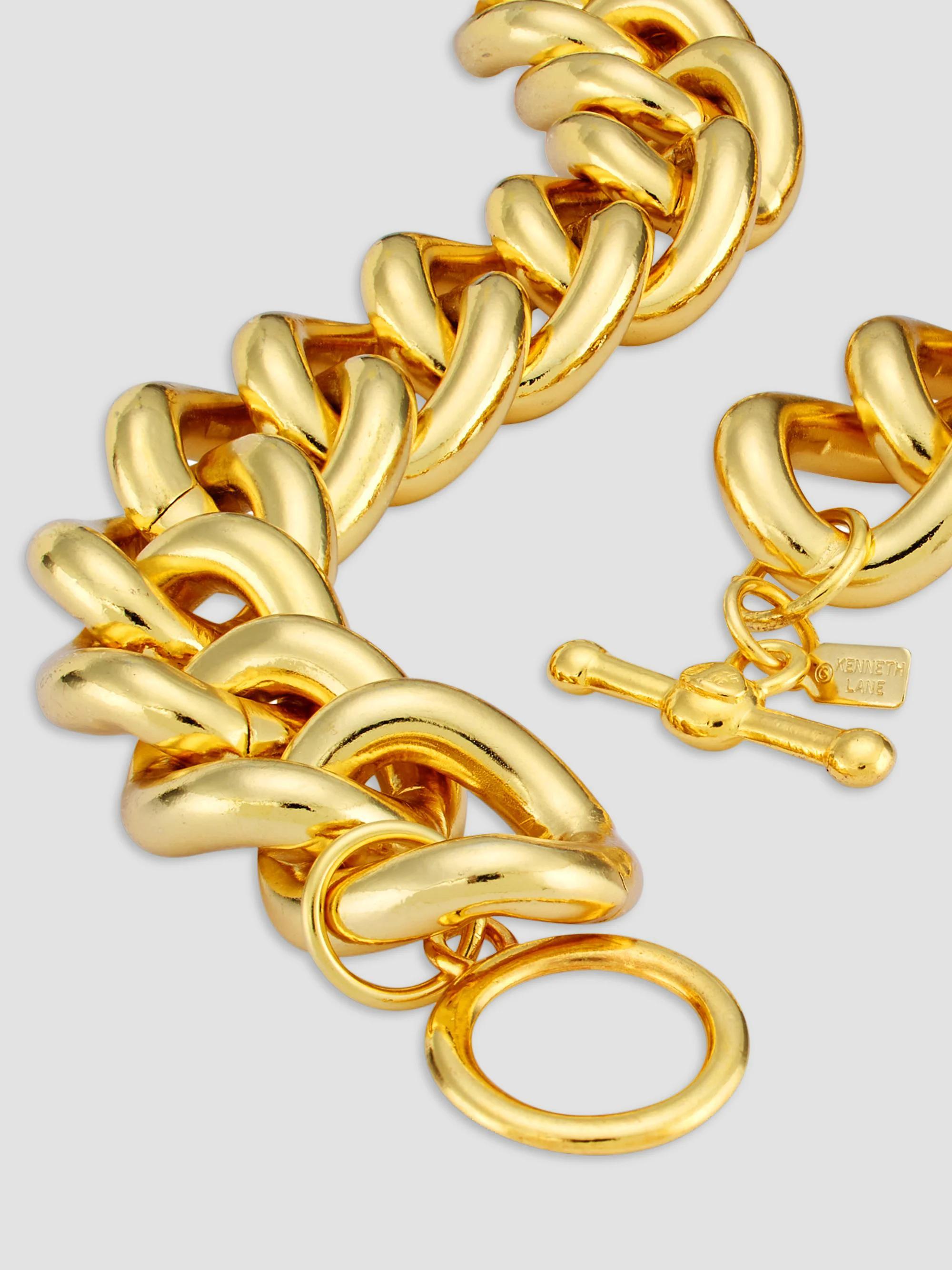 Kenneth Jay Lane 20K-Gold-Plated Chunky Curb-Chain Necklace | Saks