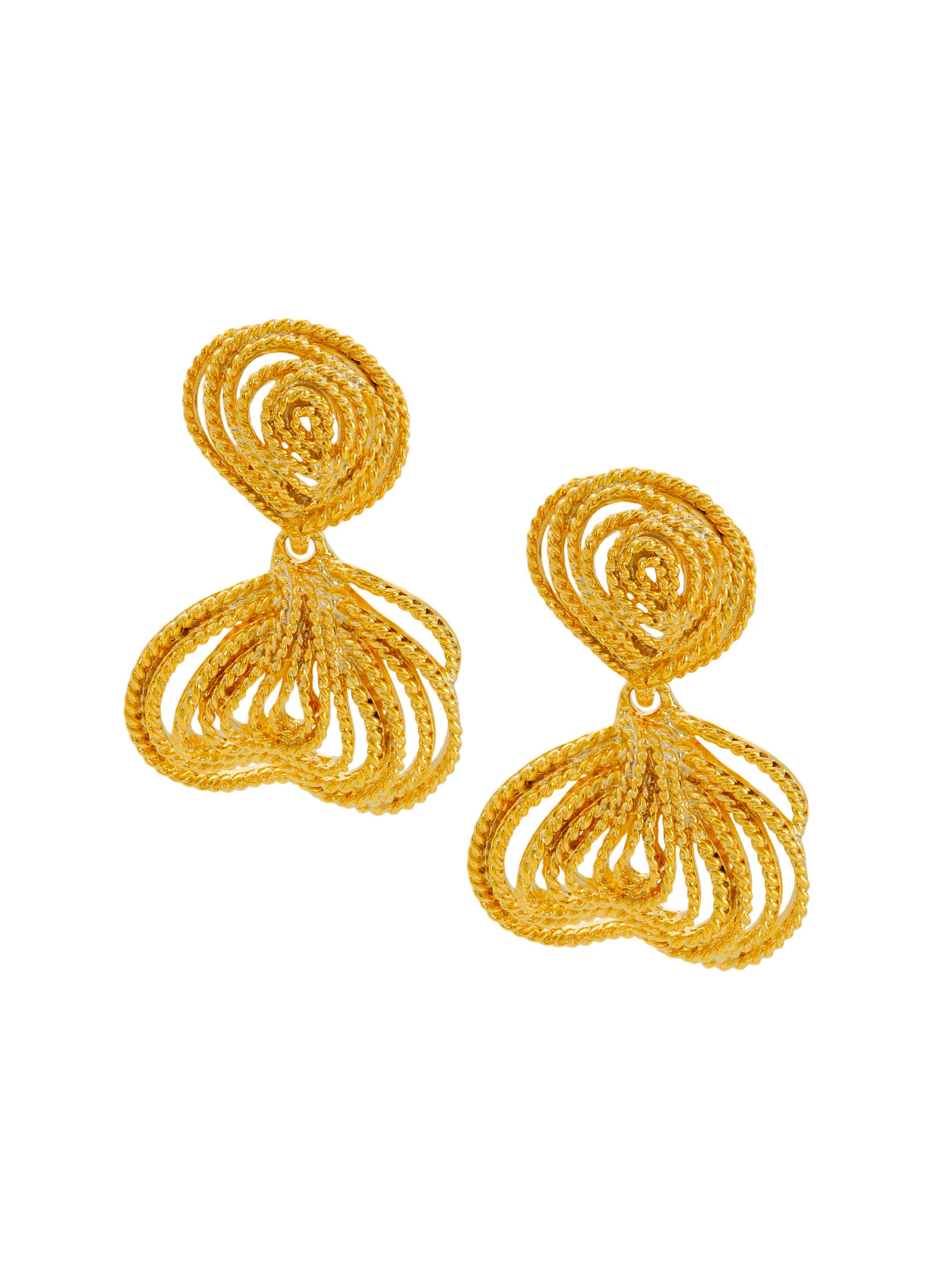 Kenneth Jay Lane Women's Gold Cluster 22K Gold-Plated Drop Earrings - Gold