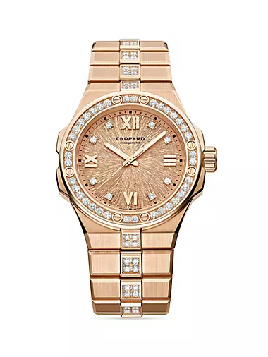 Alpine Eagle 18K Rose Gold & 1.97 TCW Diamond Bracelet Watch
