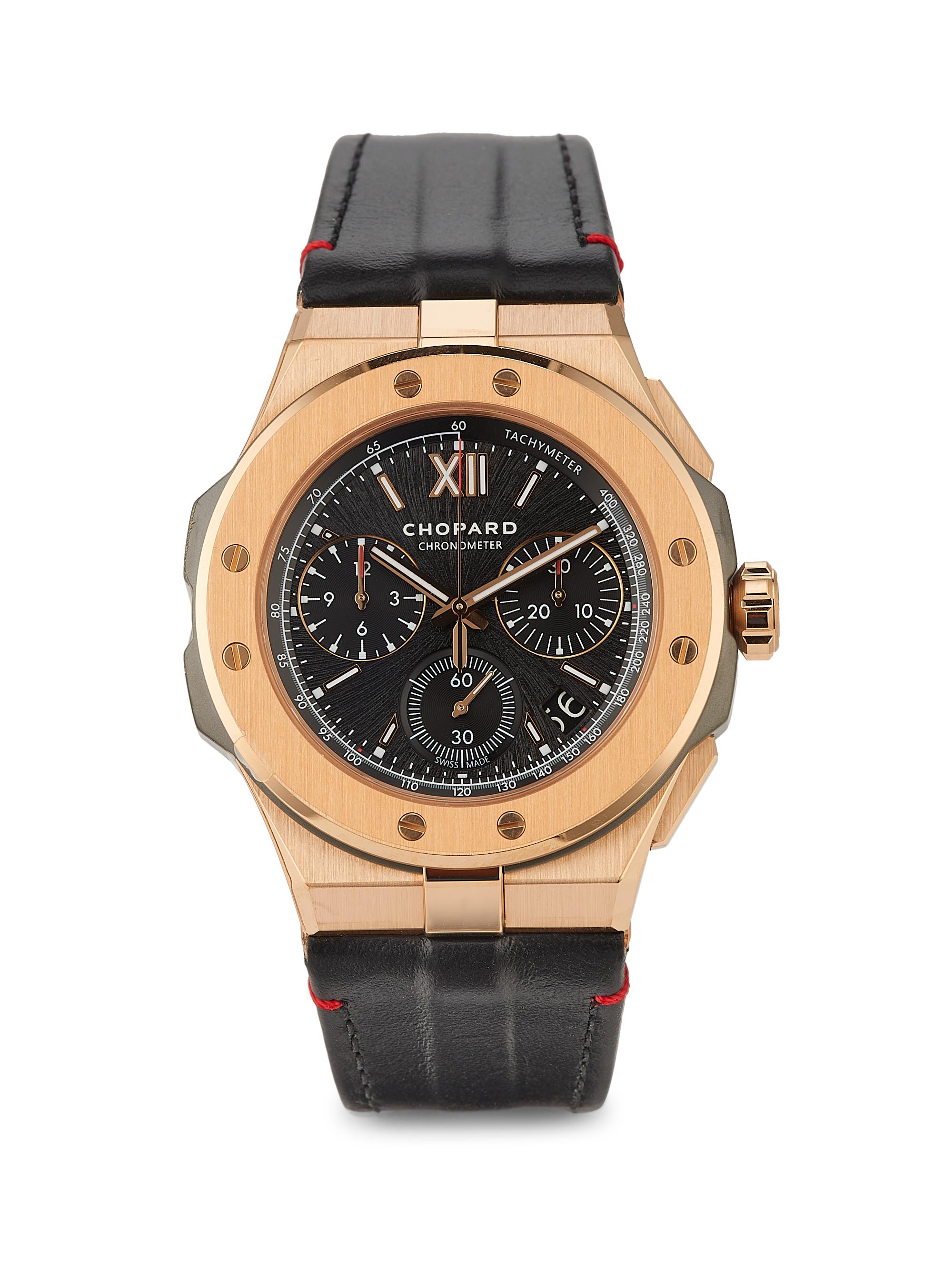 Chopard Women's Alpine Eagle 44MM 18K Rose Gold Chronograph Watch - Black