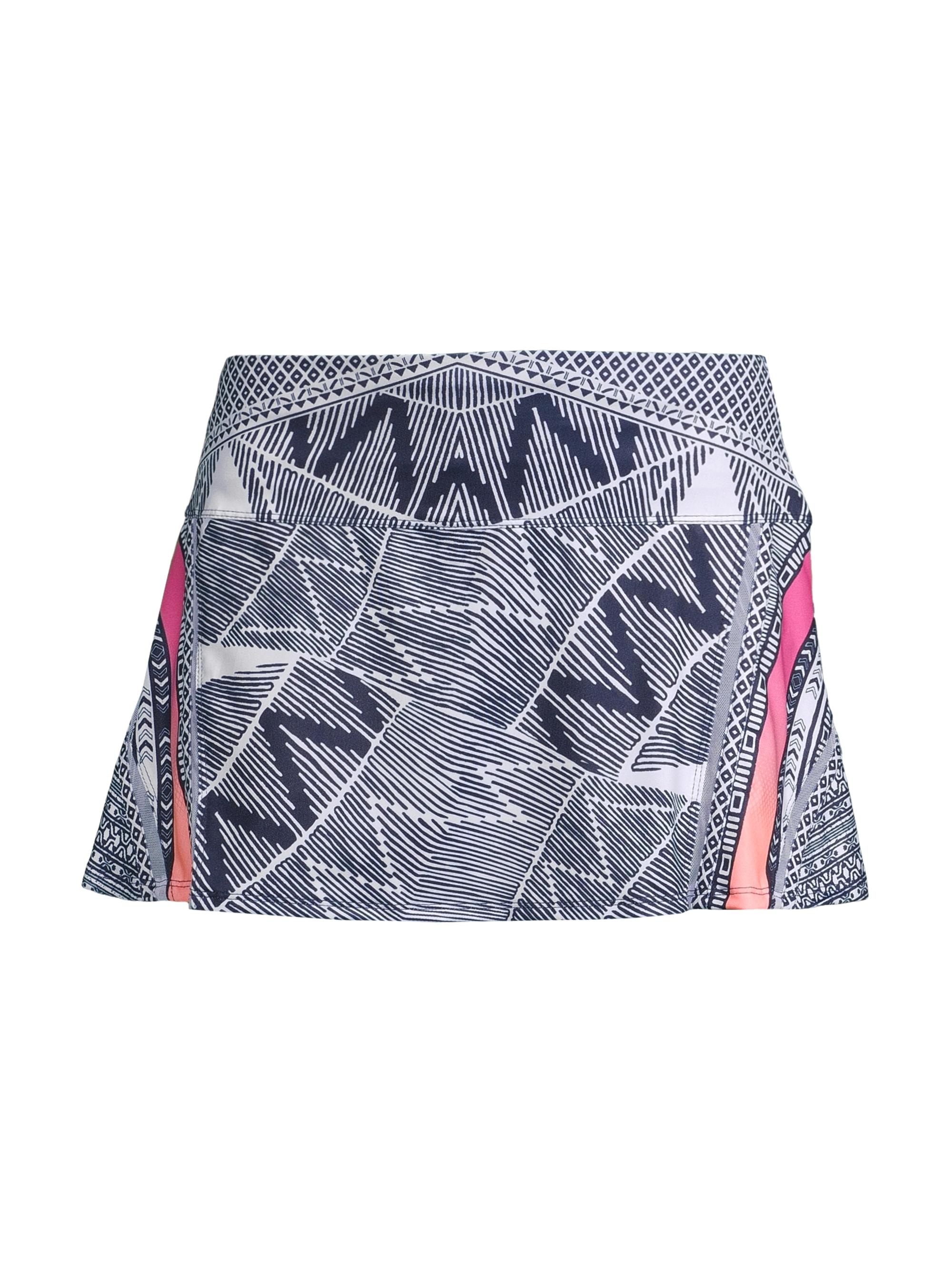 Lucky in Love Women's Santa Fe Glow Printed Jersey Tennis Skort - Navy Multi