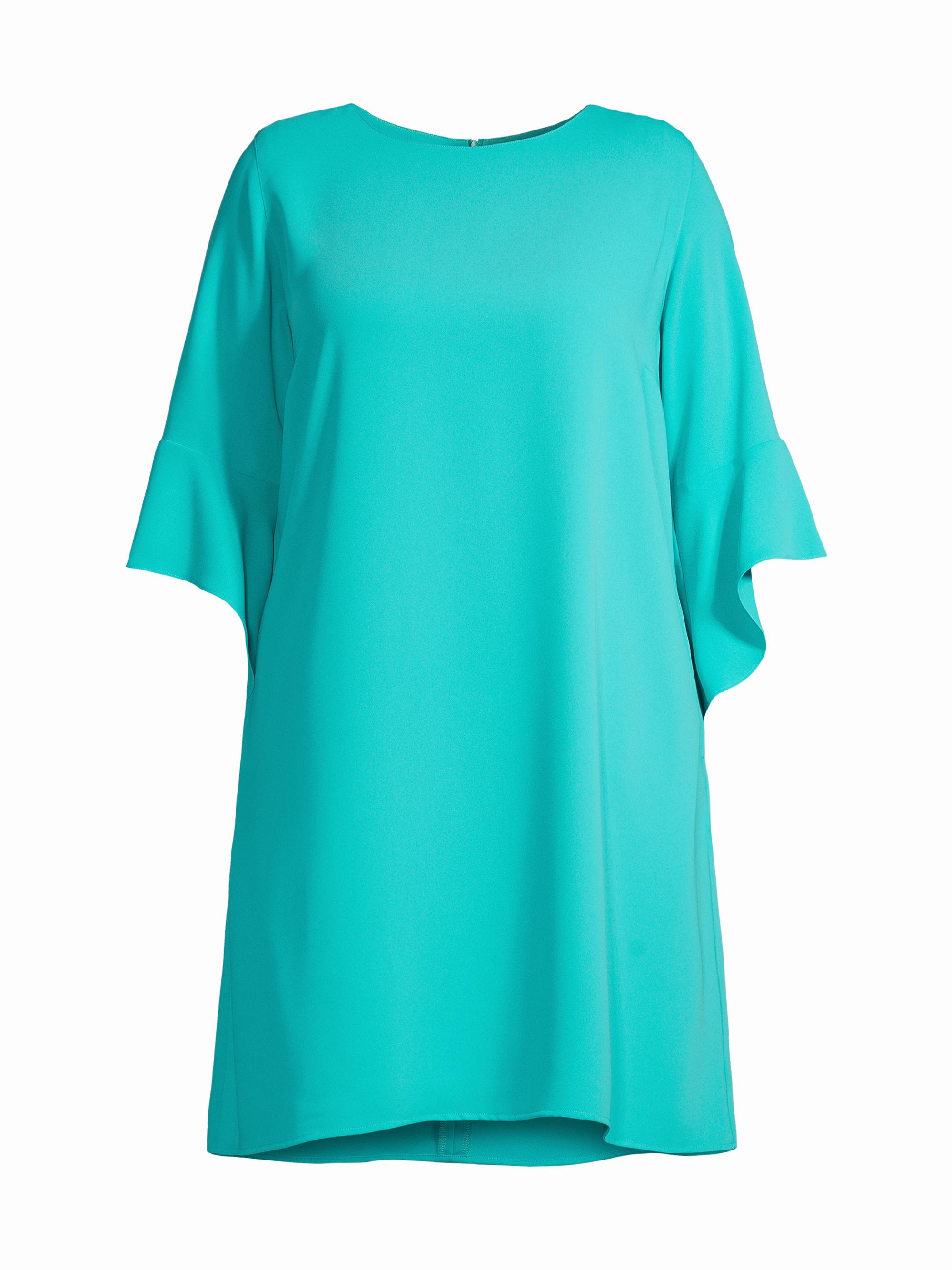 Caroline Rose Women's Sunset Skies Julia Crepe Dress - Island Turquoise