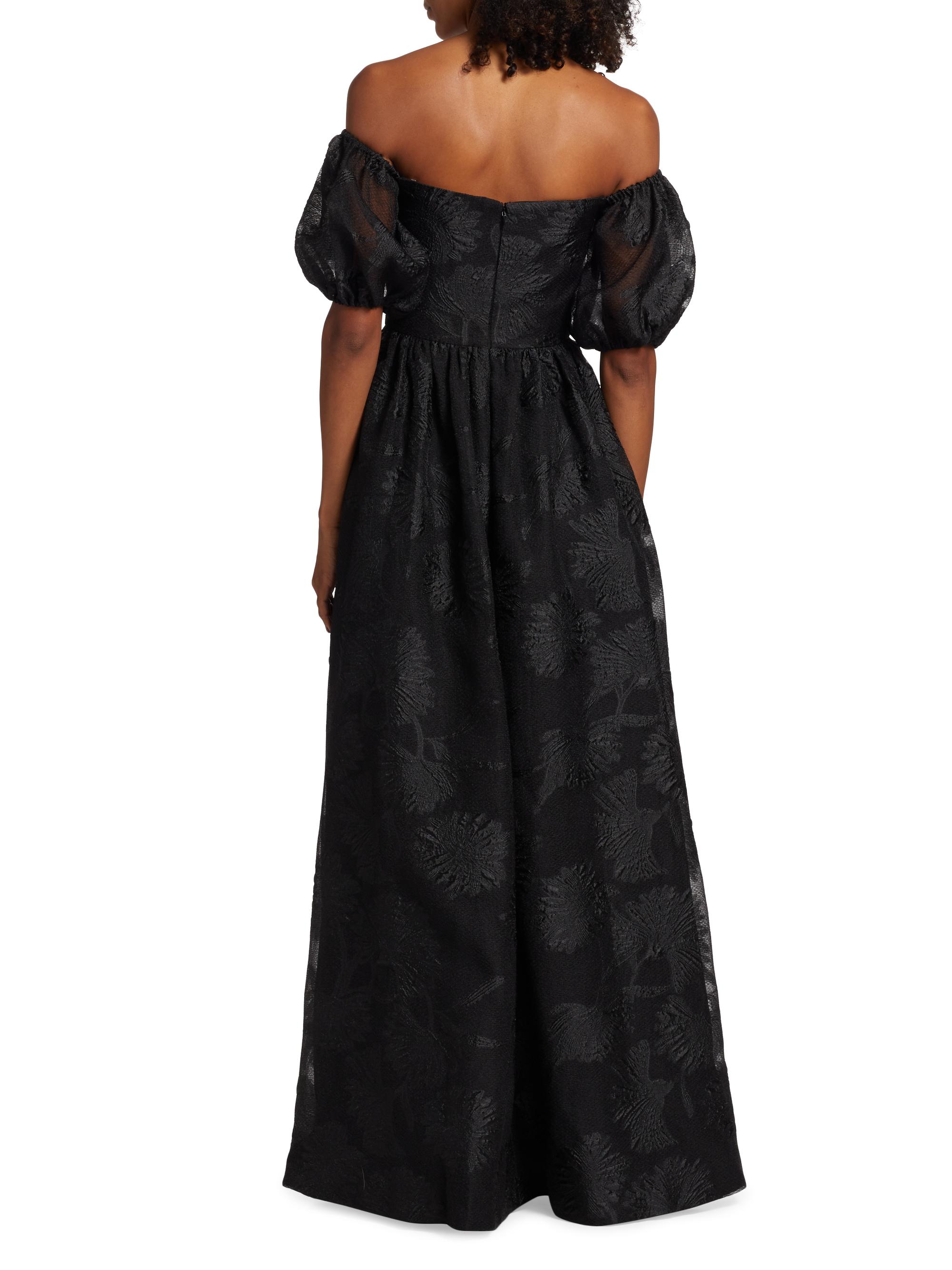 ML Monique Lhuillier Organza Jacquard Off-The-Shoulder Gown | Saks Fifth  Avenue