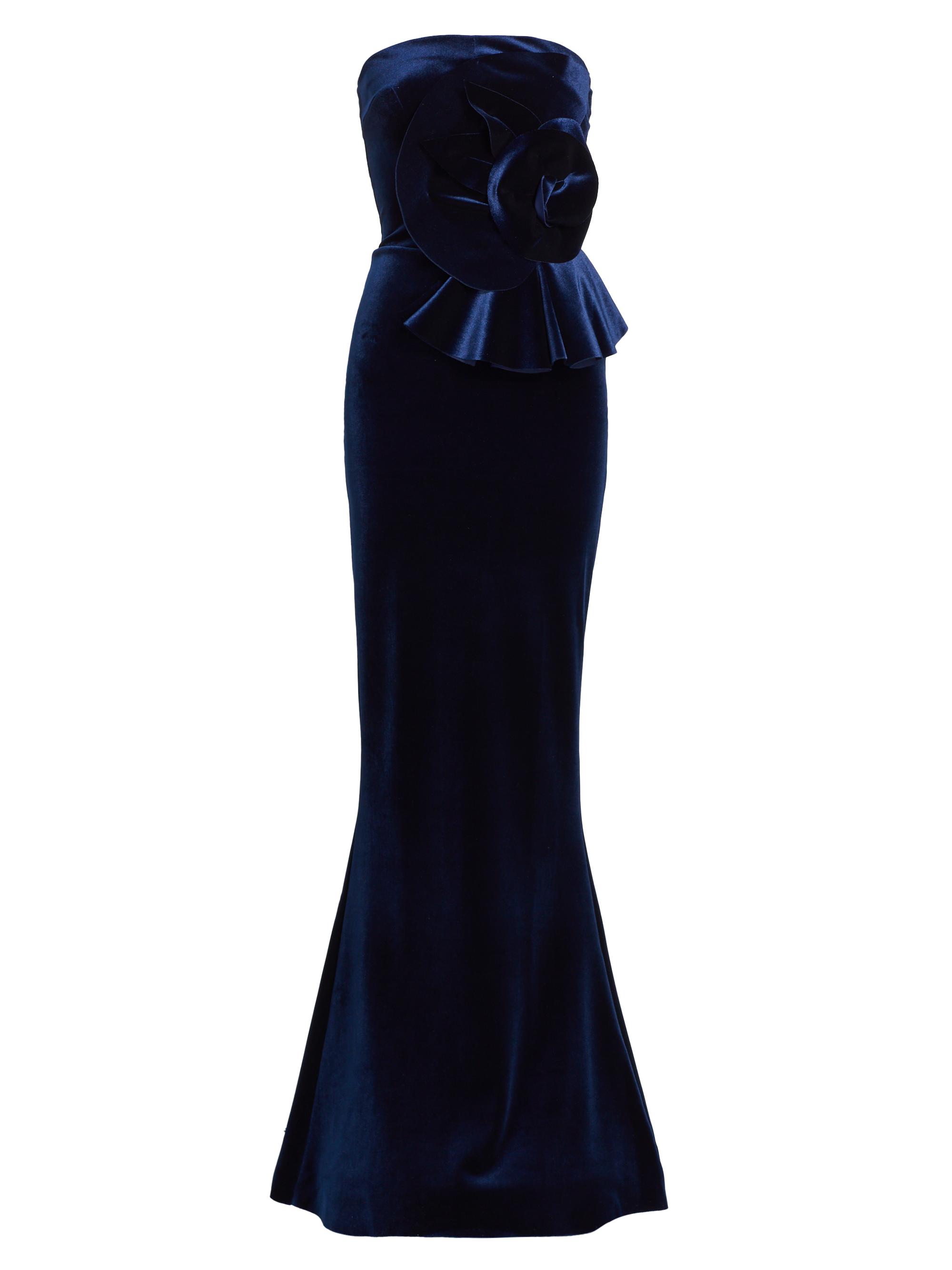 Chiara Boni La Petite Robe Women's Hebe Velvet Rose Gown - Blue Notte