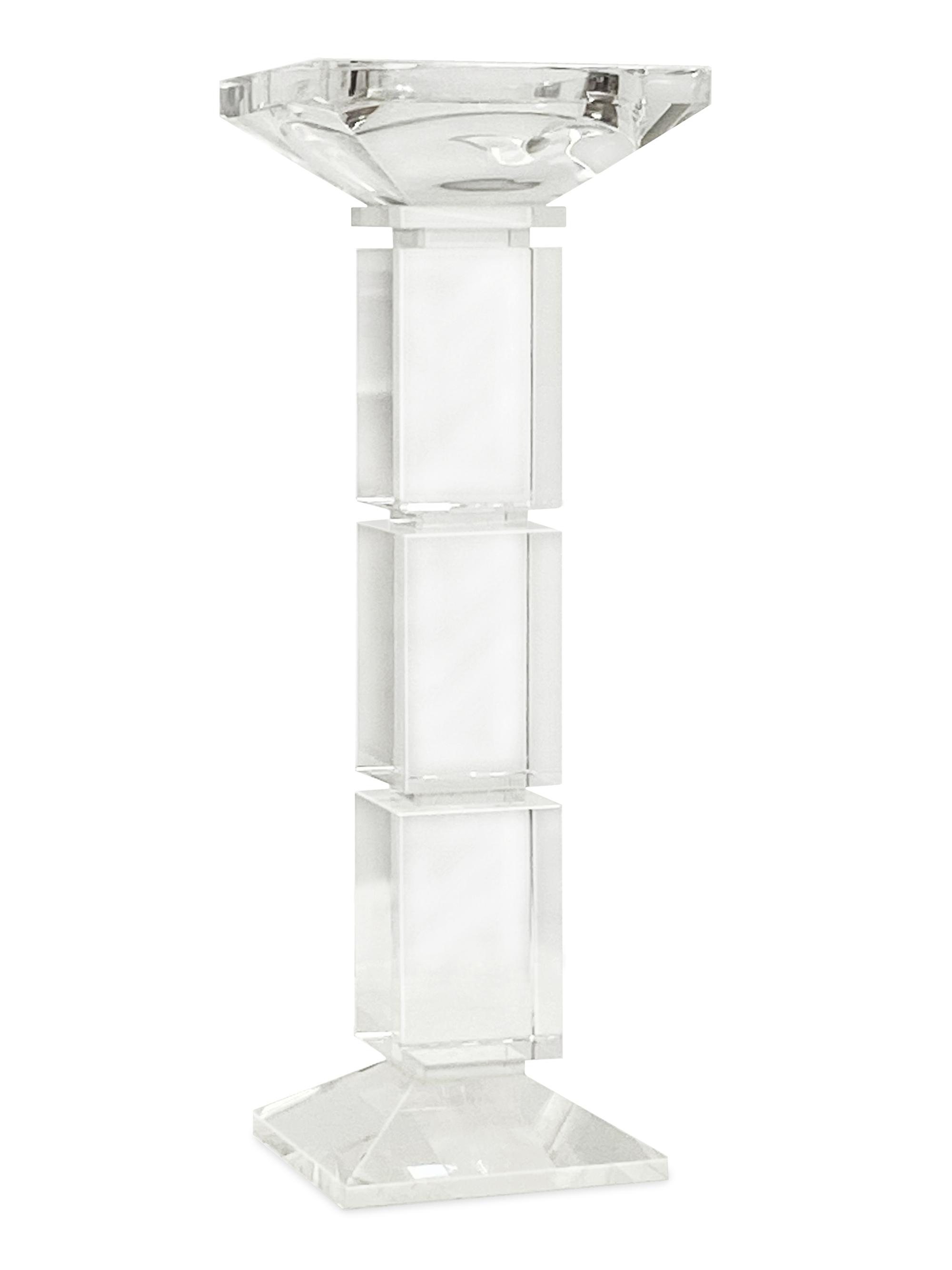 Winward Home Square Crystal Candleholder - Clear