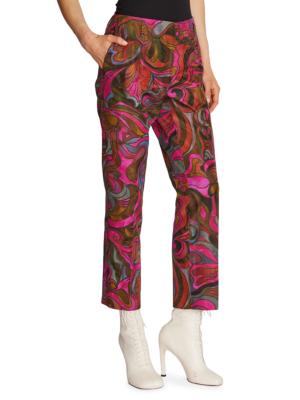 ETRO abstract-print wide-leg trousers - Red