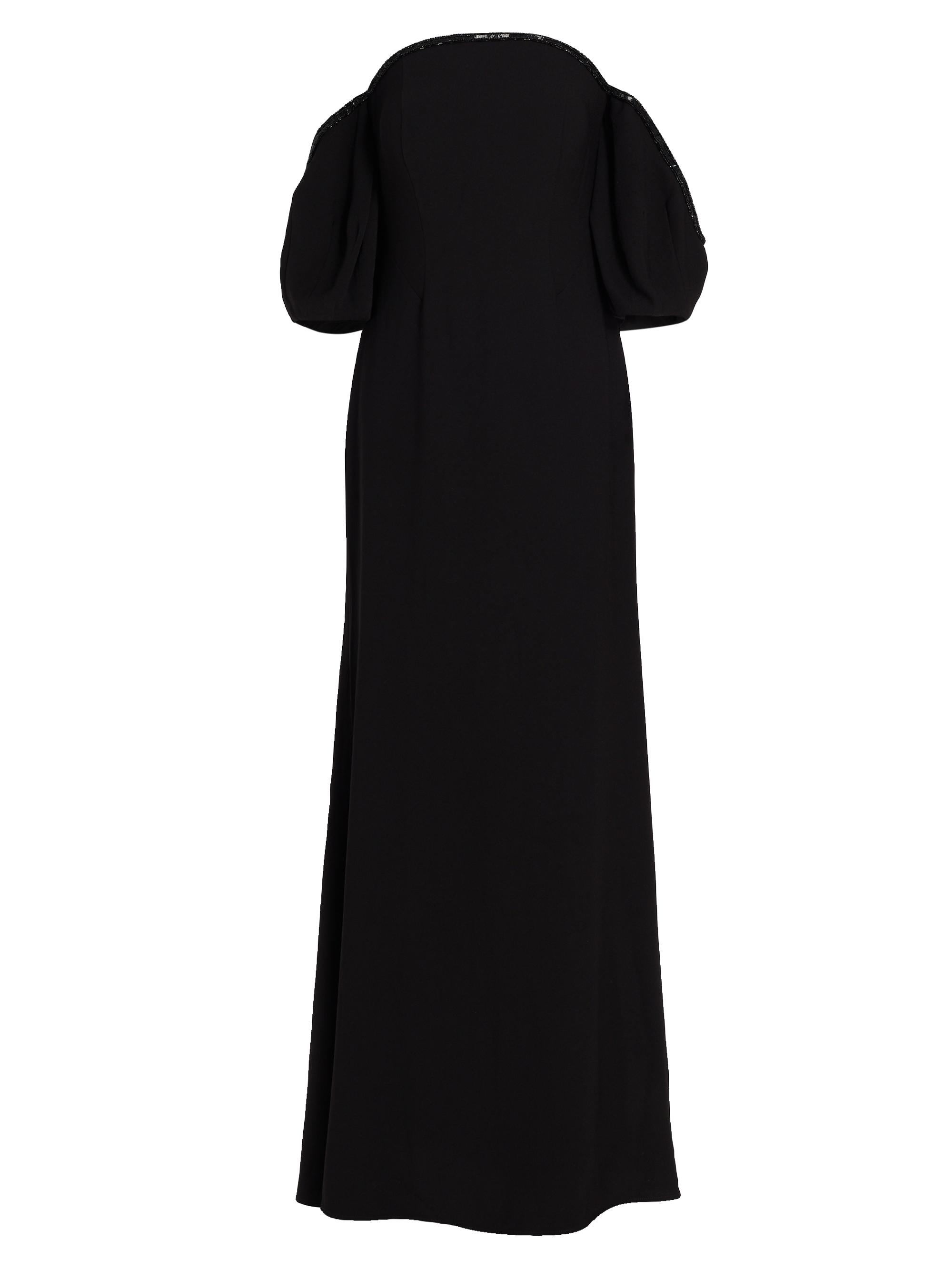 Rene Ruiz Collection Women's Bead-Embellished Illusion-Neck Gown - Black