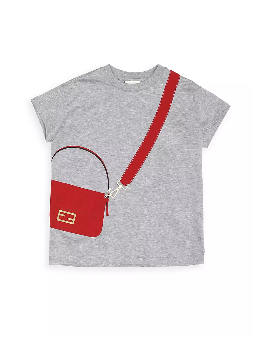 Shop Fendi Little Girl's Trompe L'oeil Bag Graphic T-Shirt