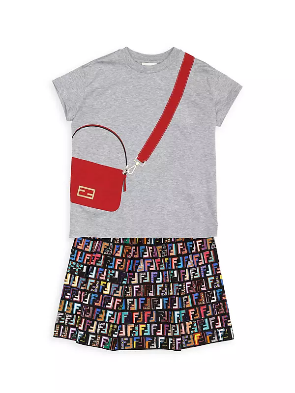Shop Fendi Little Girl's Trompe L'oeil Bag Graphic T-Shirt